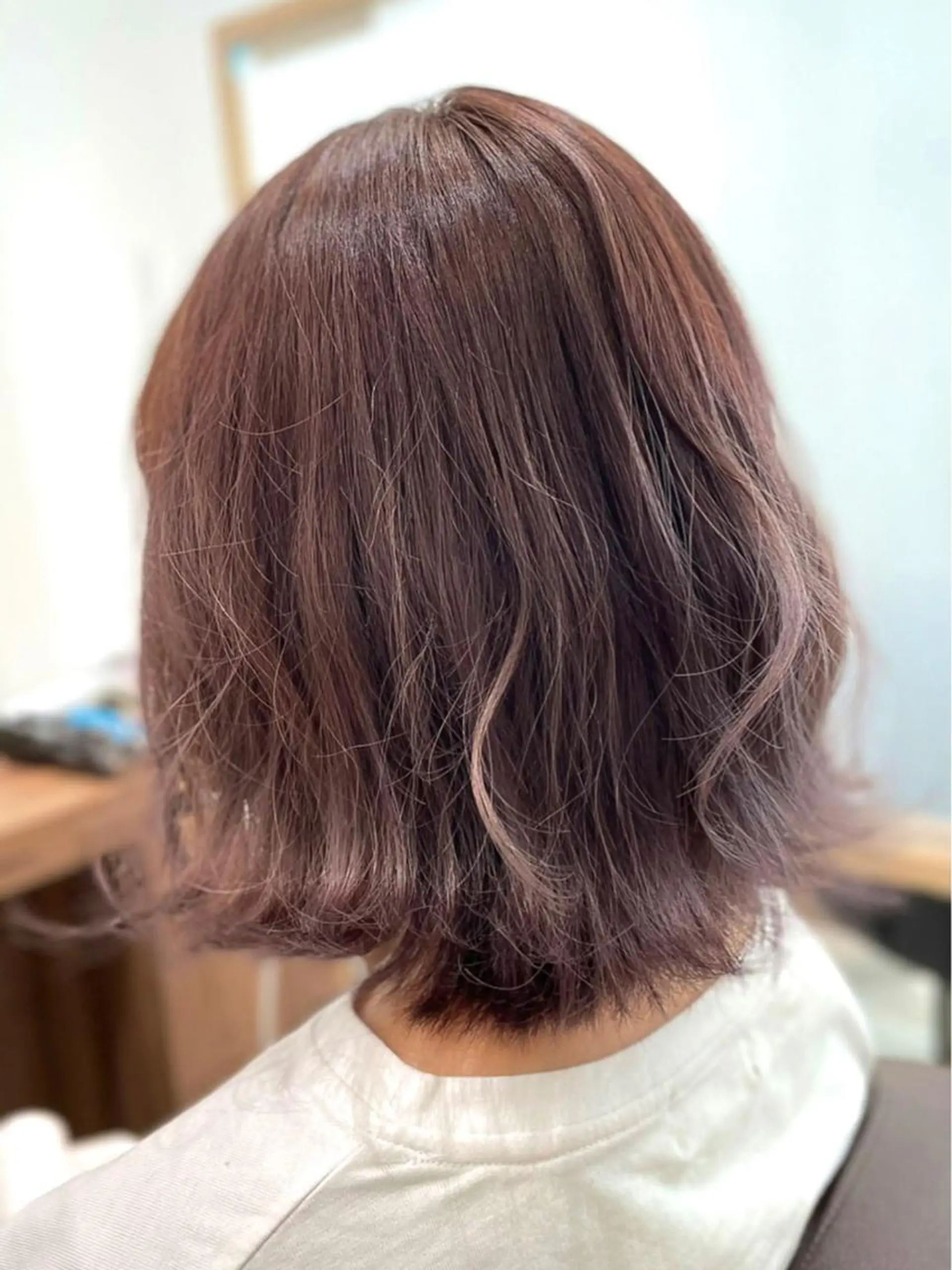 ミディアム カラー ピンクカラー カット ヘアカラー トリートメント ナカタケ ユウのヘアスタイル