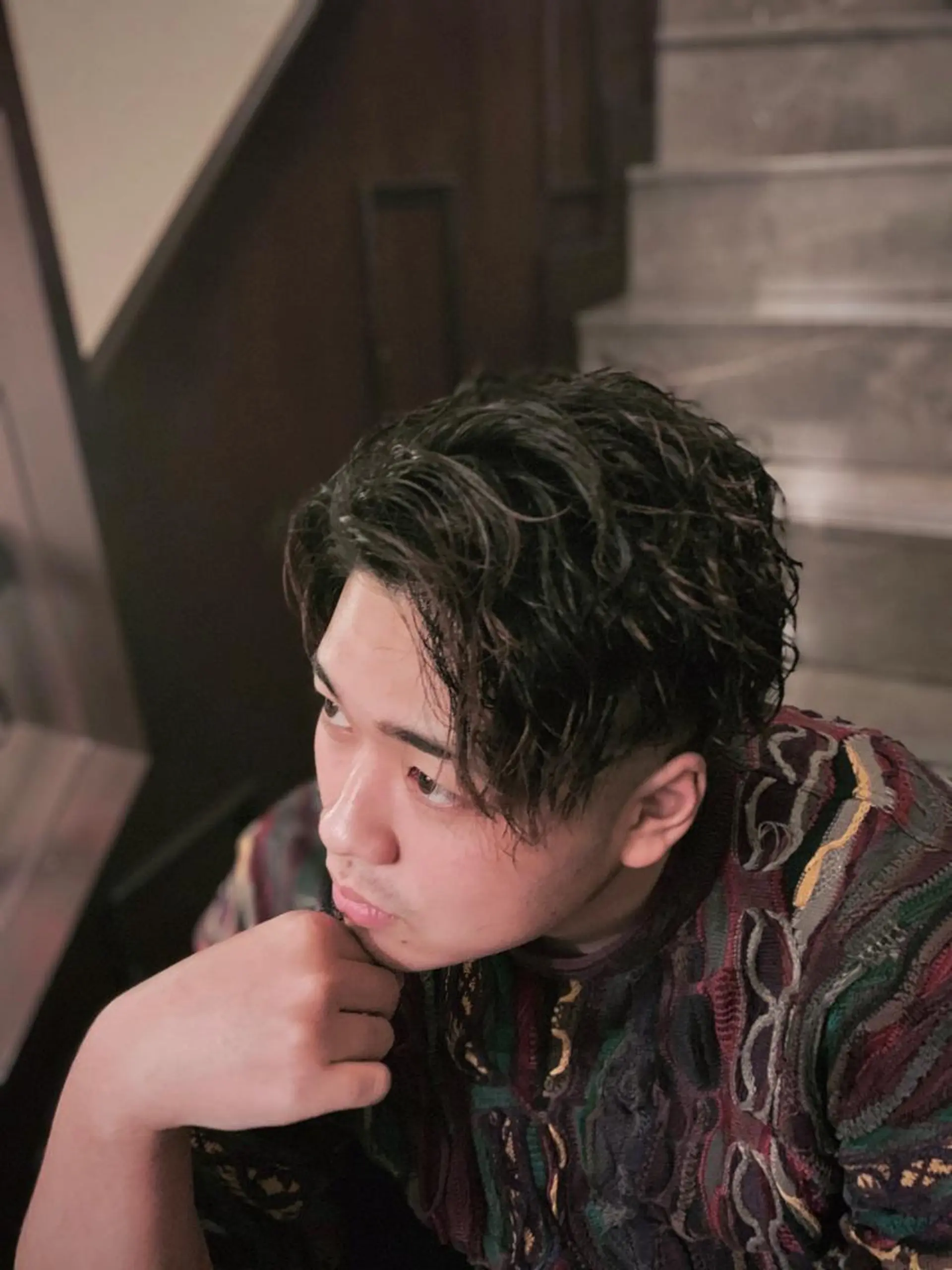 ミディアム パーマ メンズ HIROGINZA ヒロ銀座 青山所属・マツオ リュウホウ🐉のヘアスタイル