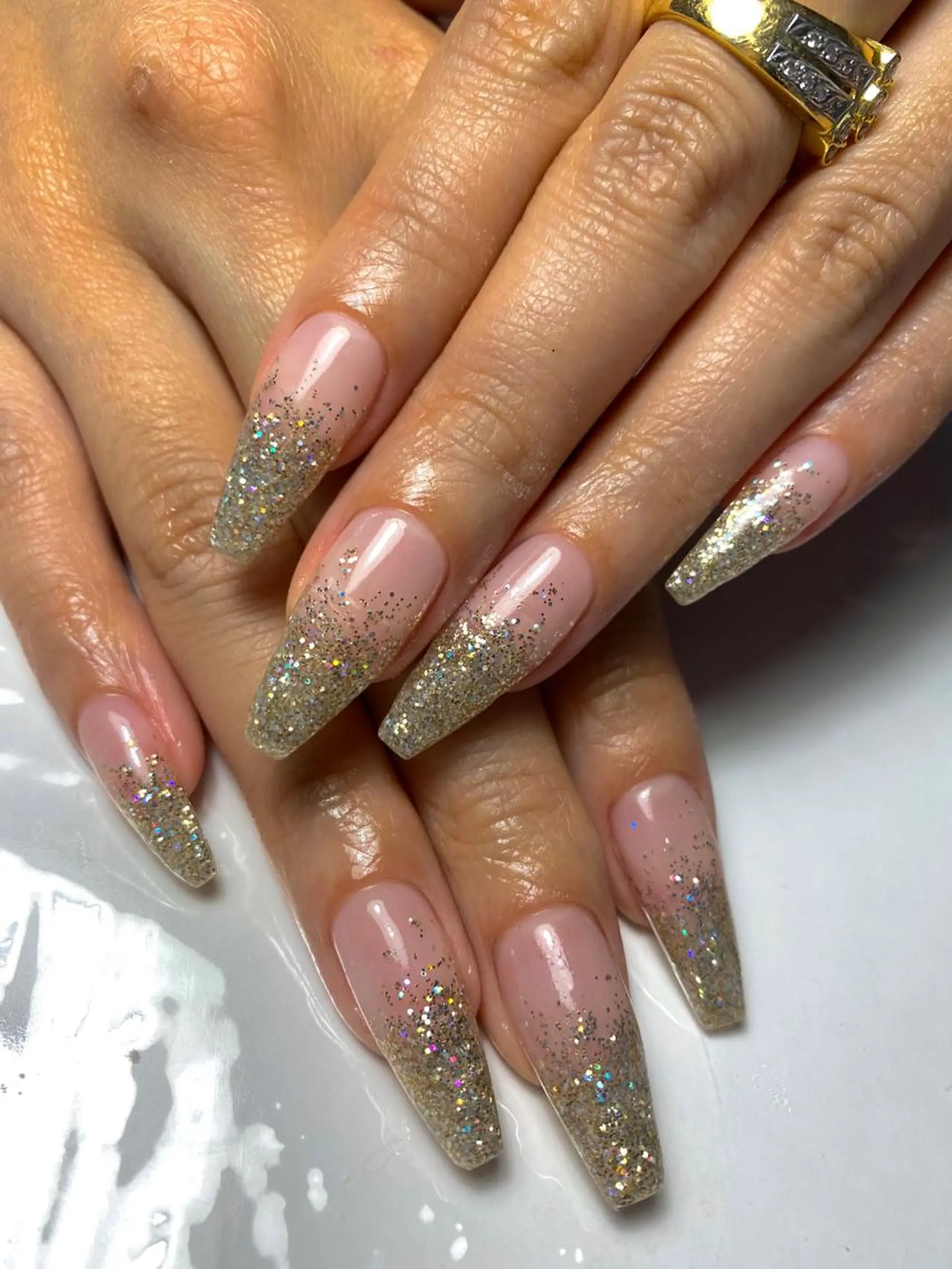 ロング ネイル ジェルネイル ラメ(グリッター) スカルプネイル ハンドネイル lune nail_2017のその他イメージ