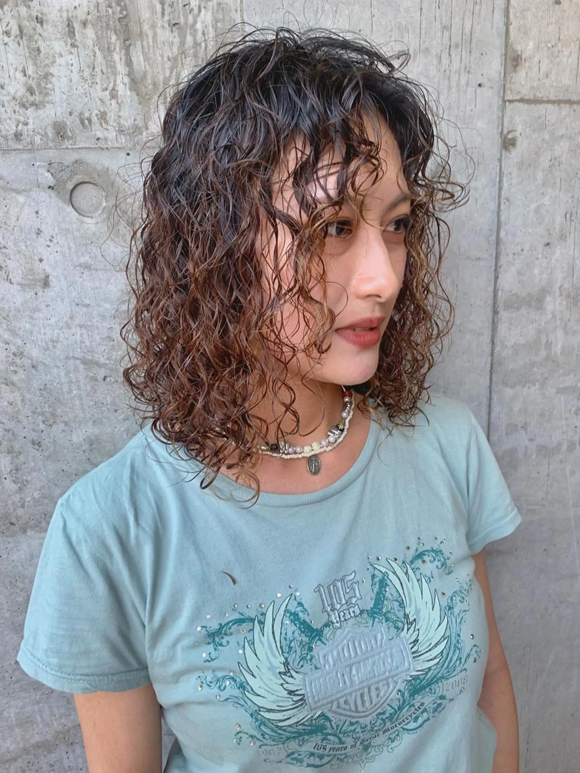 ミディアム ミディアムパーマ カット パーマ ハイトーンNo.1✨ パーマ✨イマイタツヤのヘアスタイル