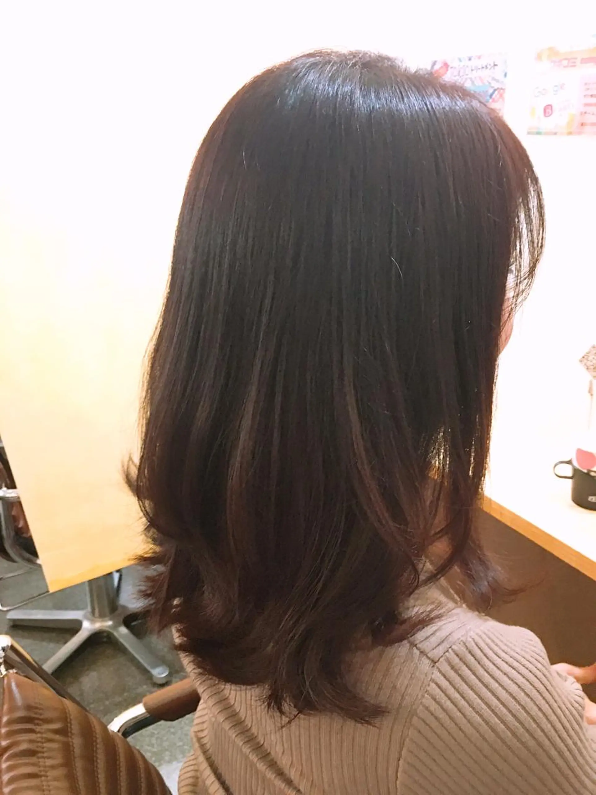 ロング ピンクブラウン レイヤーカット ヘアカラー ai 浅草橋のヘアスタイル