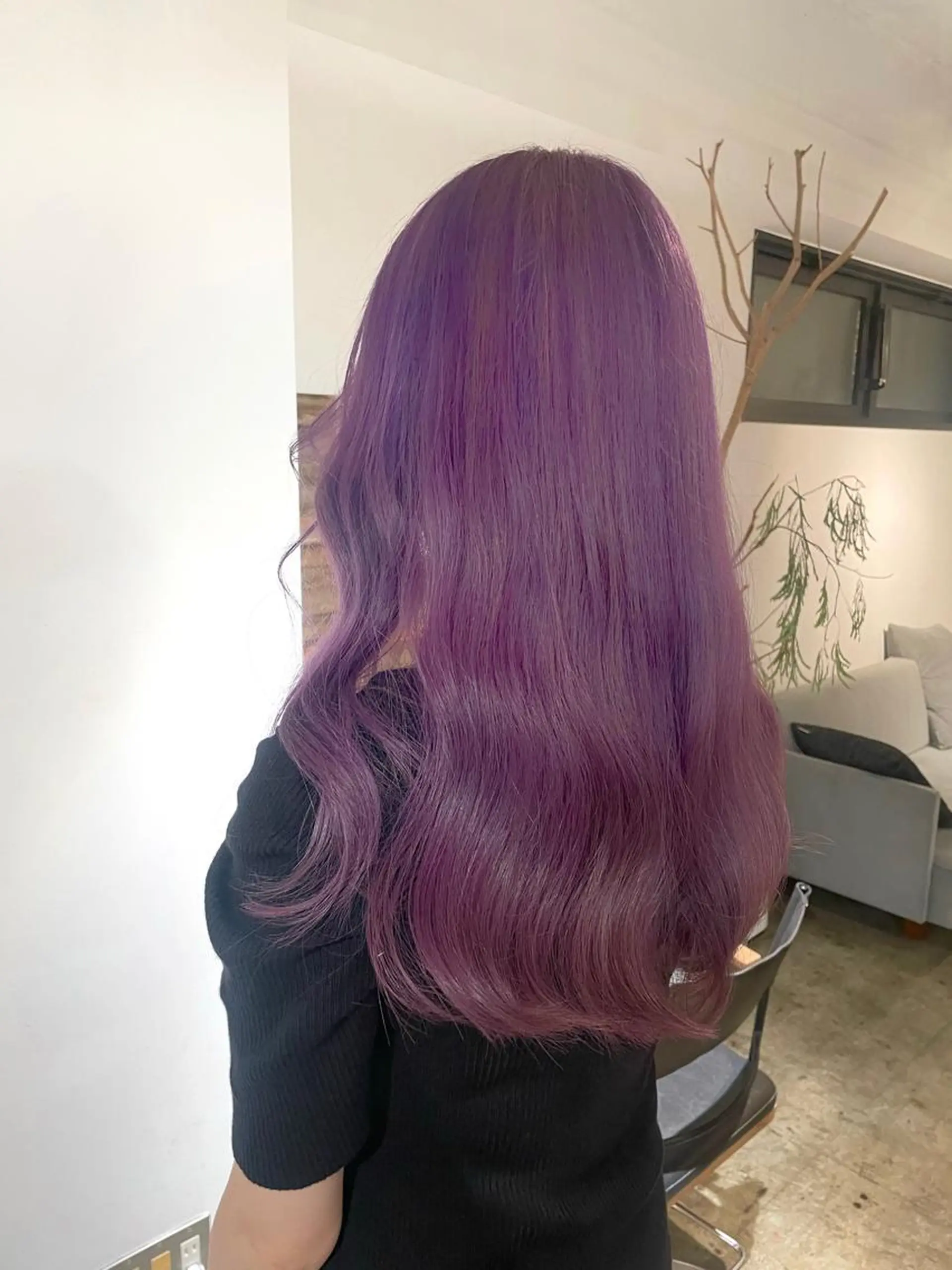 ロング カラー アッシュ ブリーチ ブルーカラー ブルーラベンダー ケアブリーチ ヘアカラー トリートメント 暖色カラー🍒 ケアブリーチ/akiのヘアスタイル
