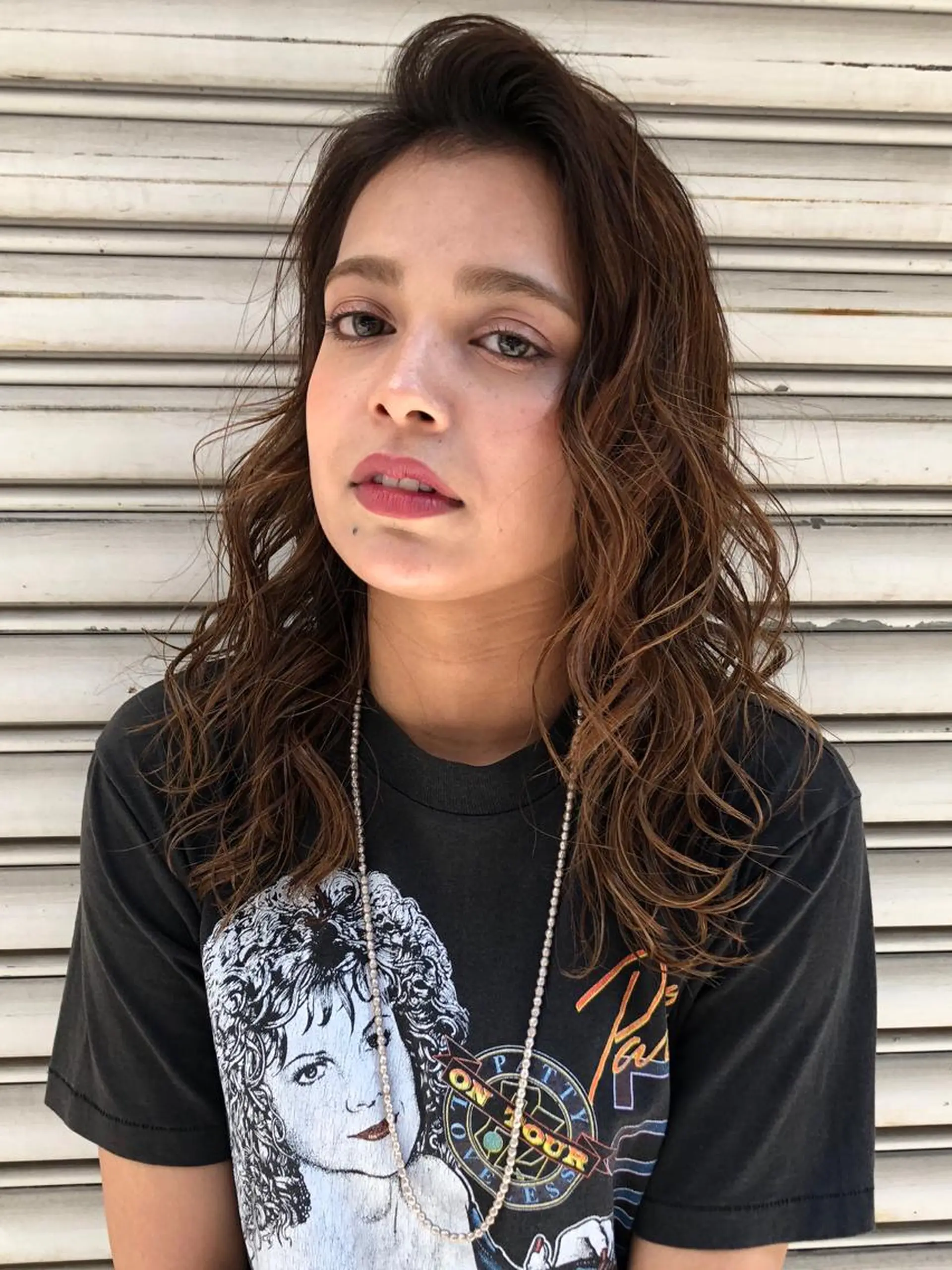 セミロング レイヤーカット ローレイヤー salowin 原宿 aroa所属・韓国／ハッシュカット ／透明感カラー／金野のヘアスタイル