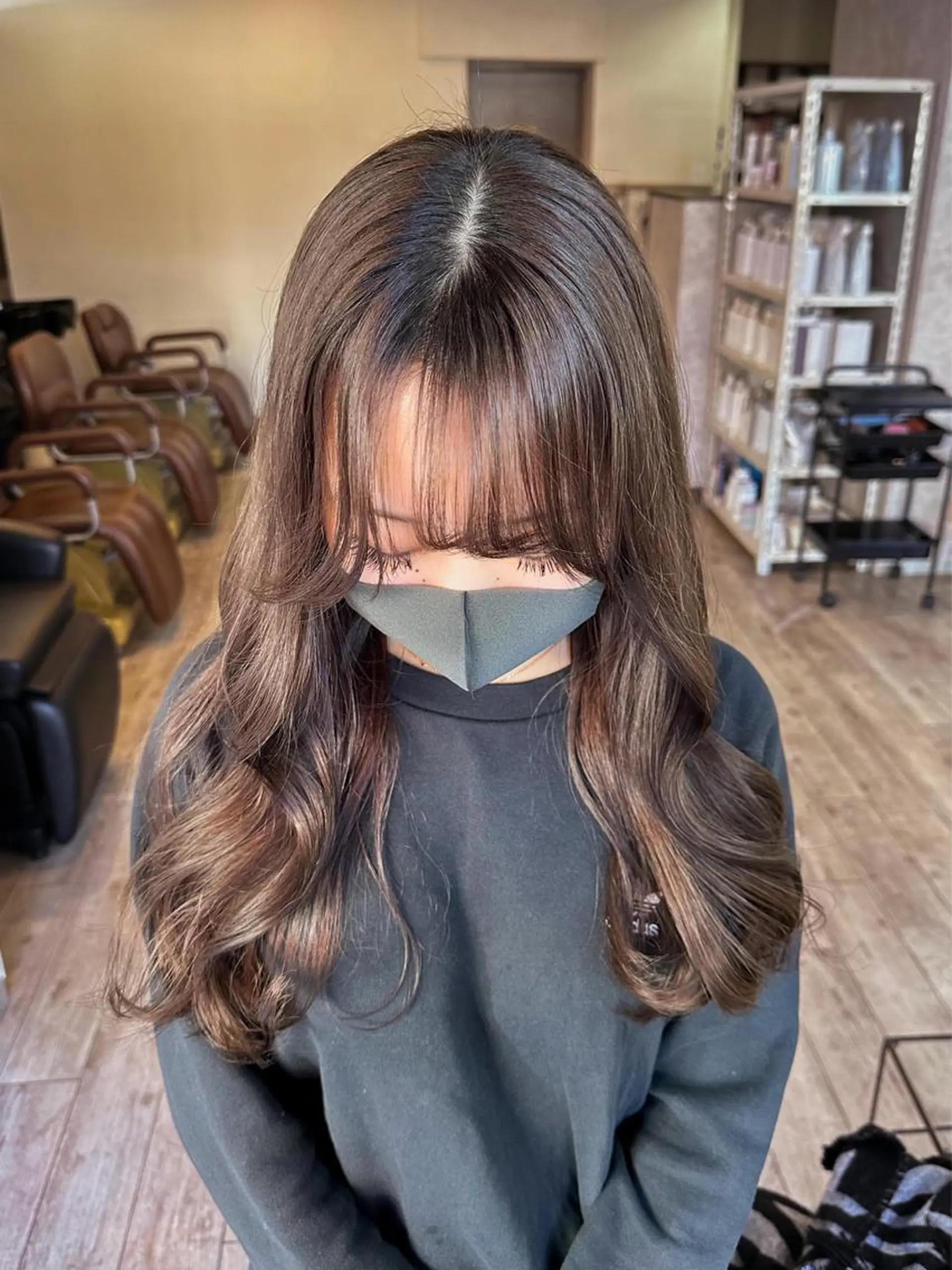 ロング カラー カット ヘアカラー トリートメント 高橋 みく/ minim 暖色のヘアスタイル