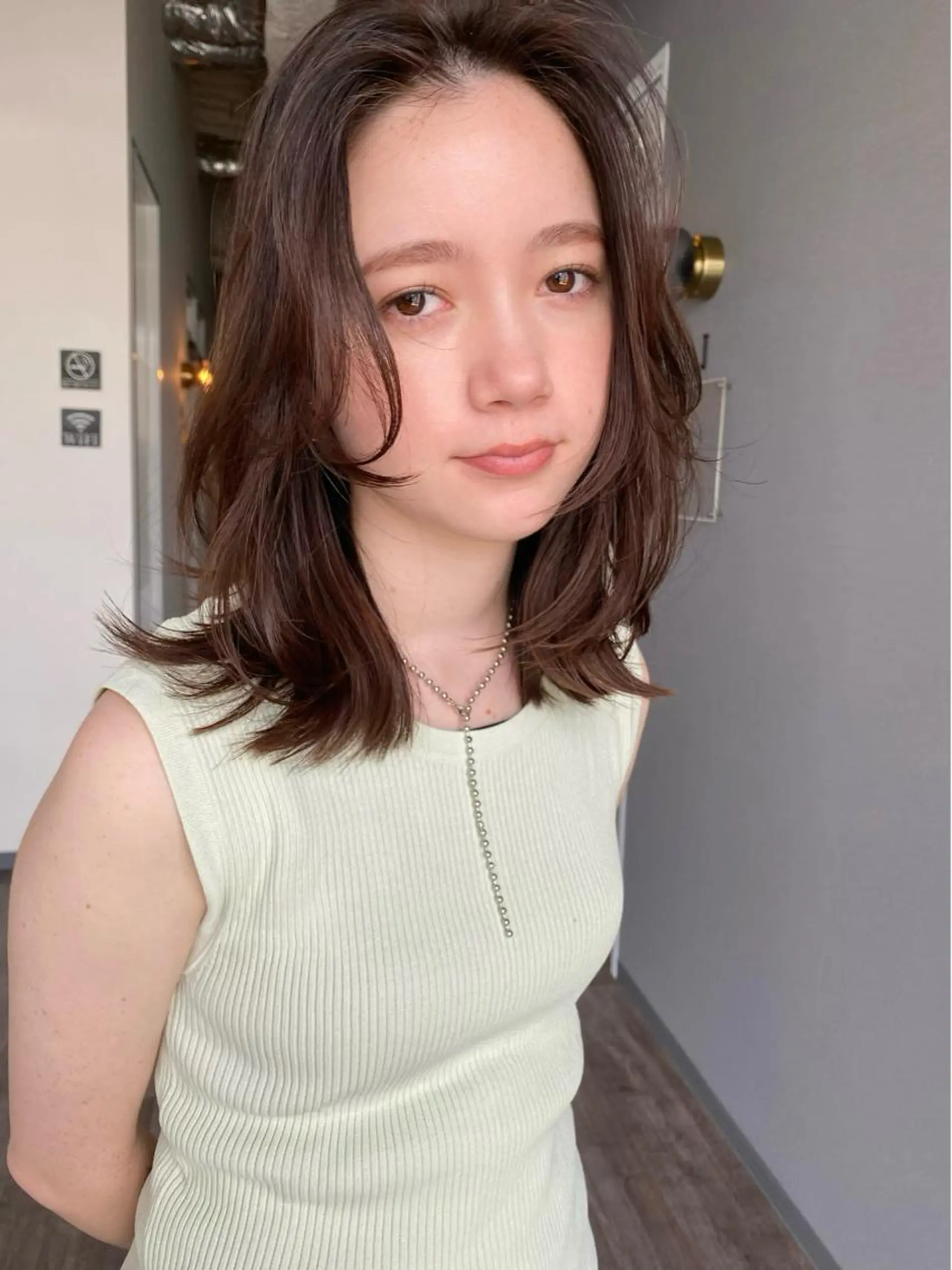 ミディアム パーマ カット ヘアカラー トリートメント 似合わせカラーパーマ 🌿kitin米川のヘアスタイル