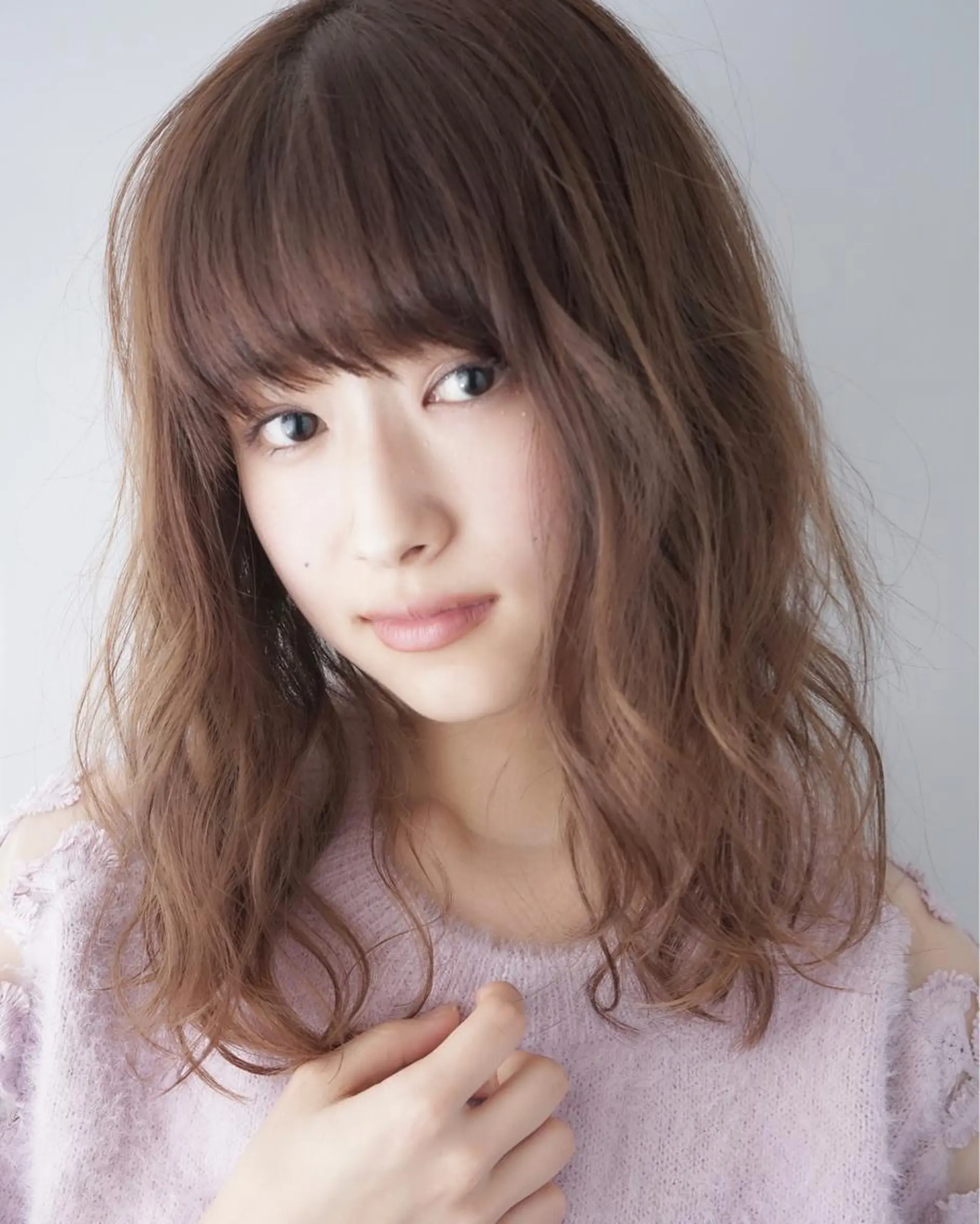 セミロング カラー パーマ ヘアアレンジ アプリコットブラウン ブラウンカラー カット ヘアカラー パーマ トリートメント 可愛いを作る神 ナオヒロのヘアスタイル