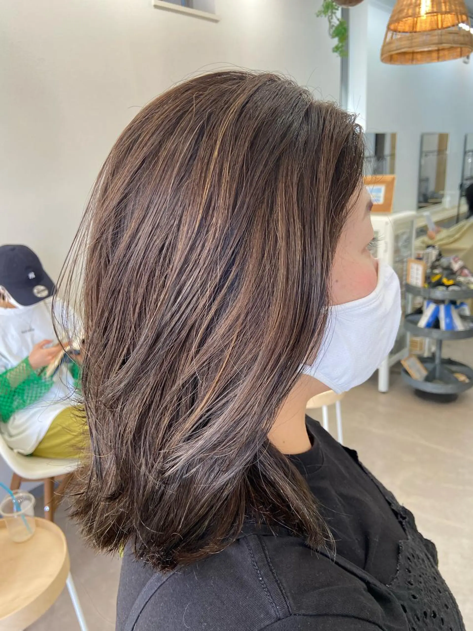 ミディアム ハイライト カット ヘアカラー トリートメント SUNC🍀大熊 花奈絵🍀のヘアスタイル