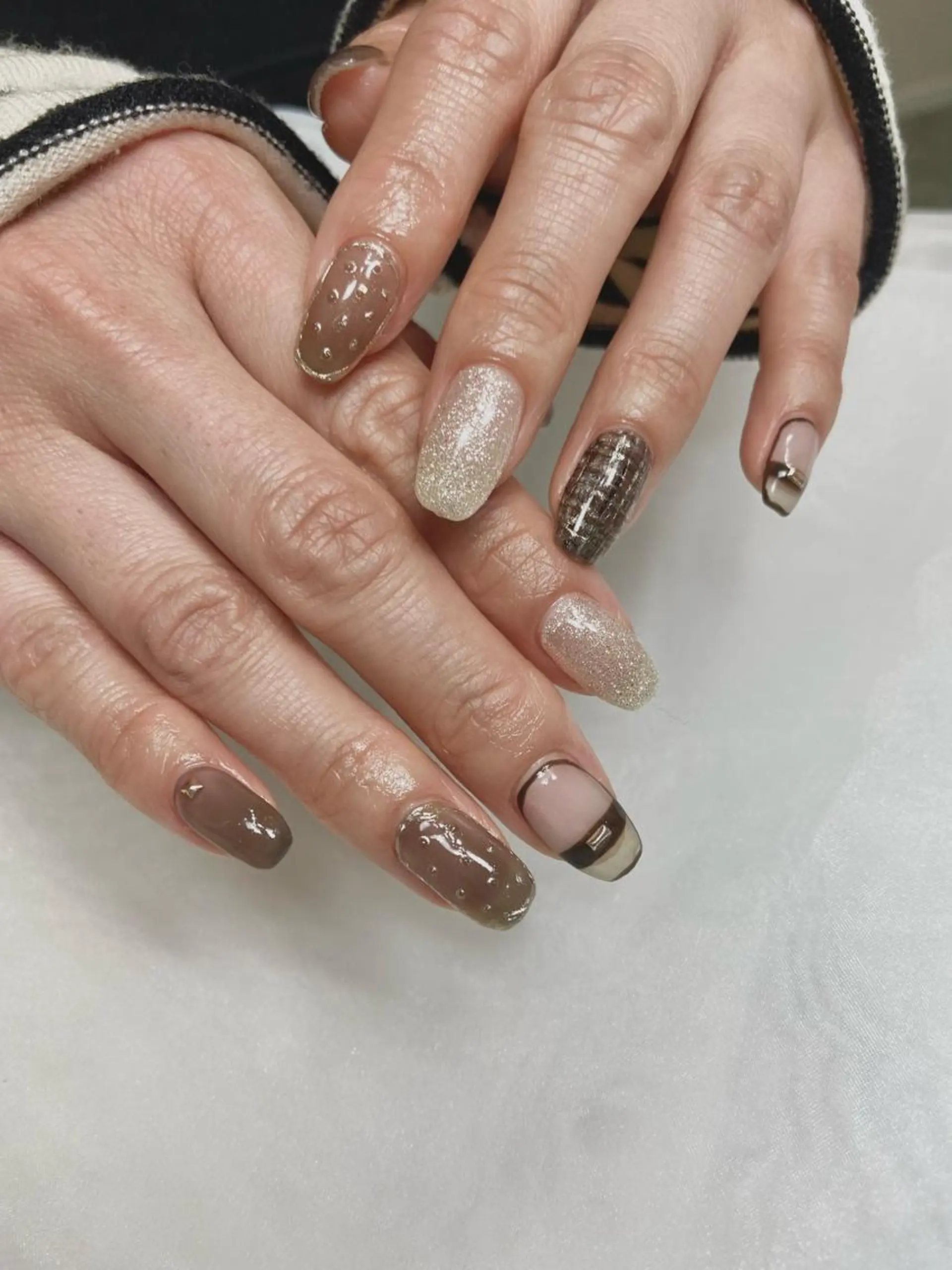 ネイル 入学式 卒業式 ツイードネイル salon de oct.のネイルデザイン