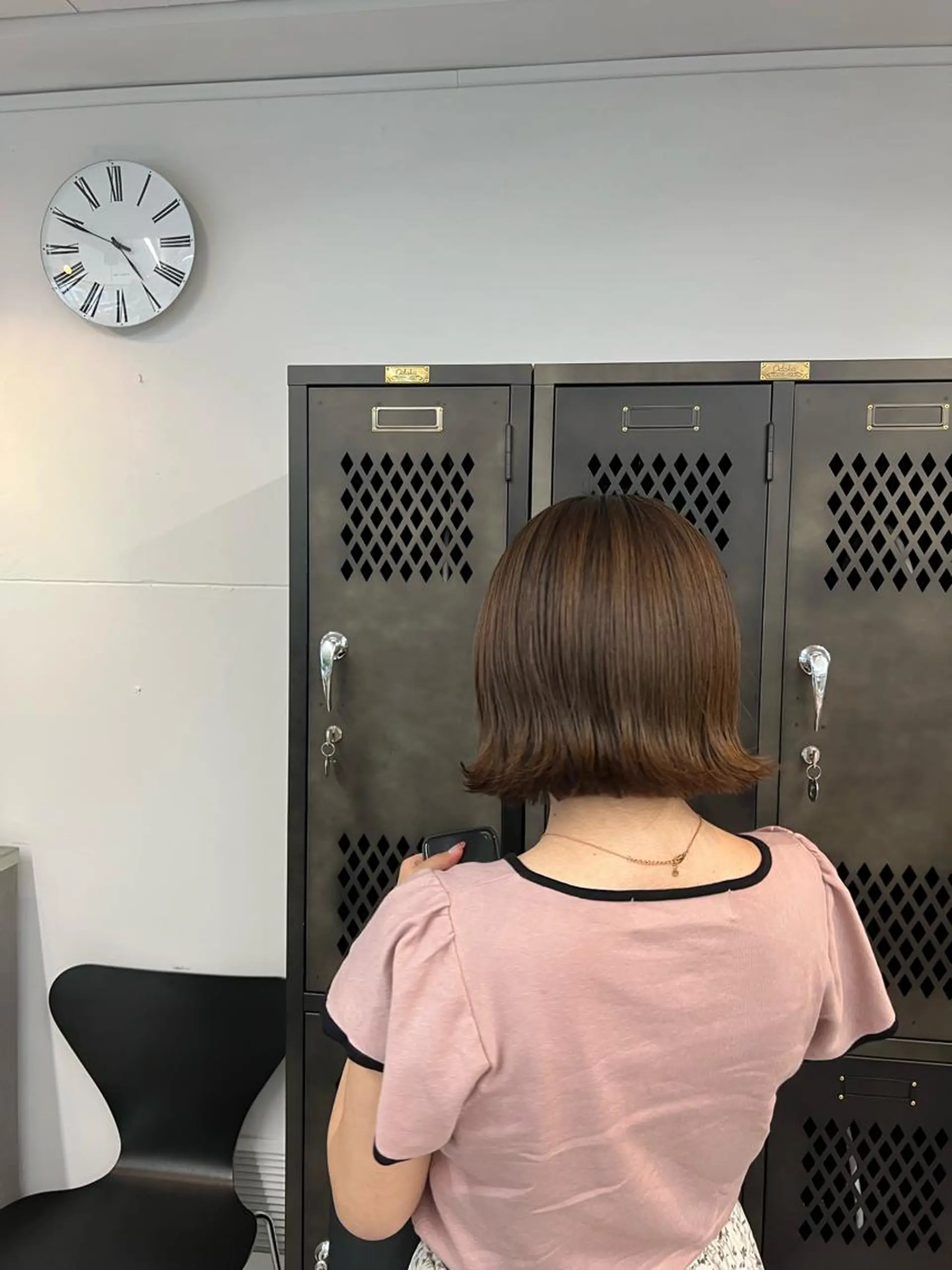 ミディアム カット ヘアカラー トリートメント INORI /フェイスレイヤーのヘアスタイル