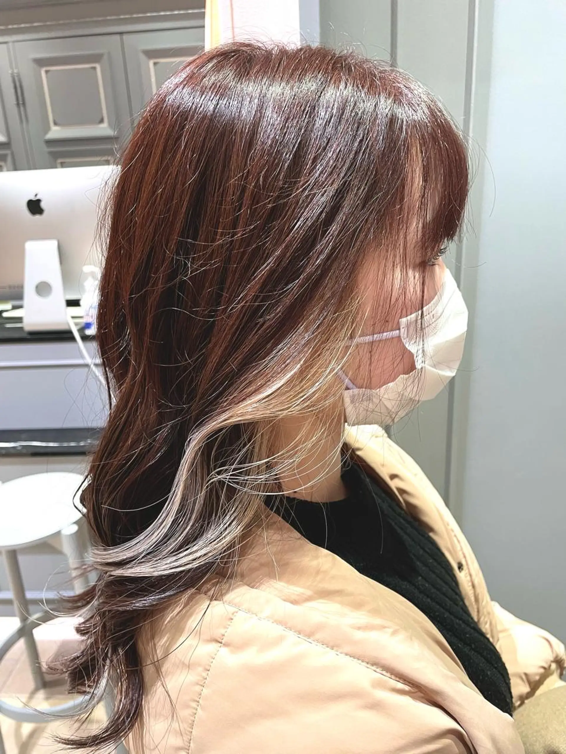 ロング カットモデル ヨネダのヘアスタイル