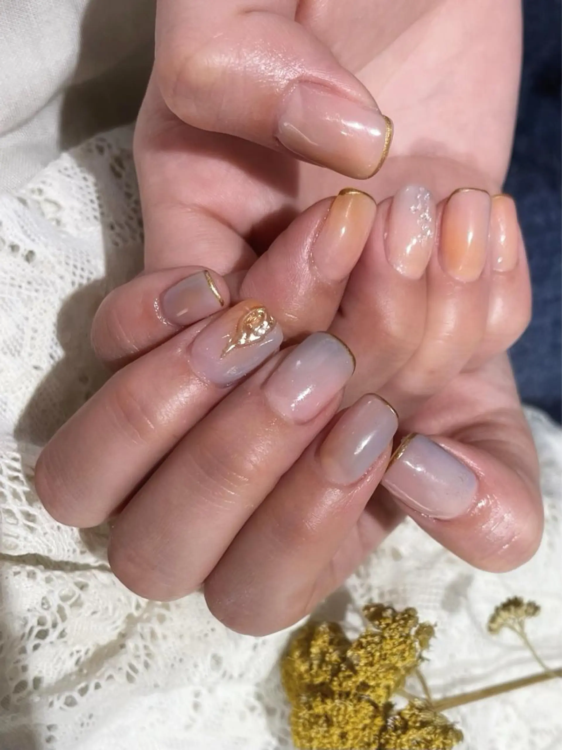 ショート m kaori𓃟のネイルデザイン