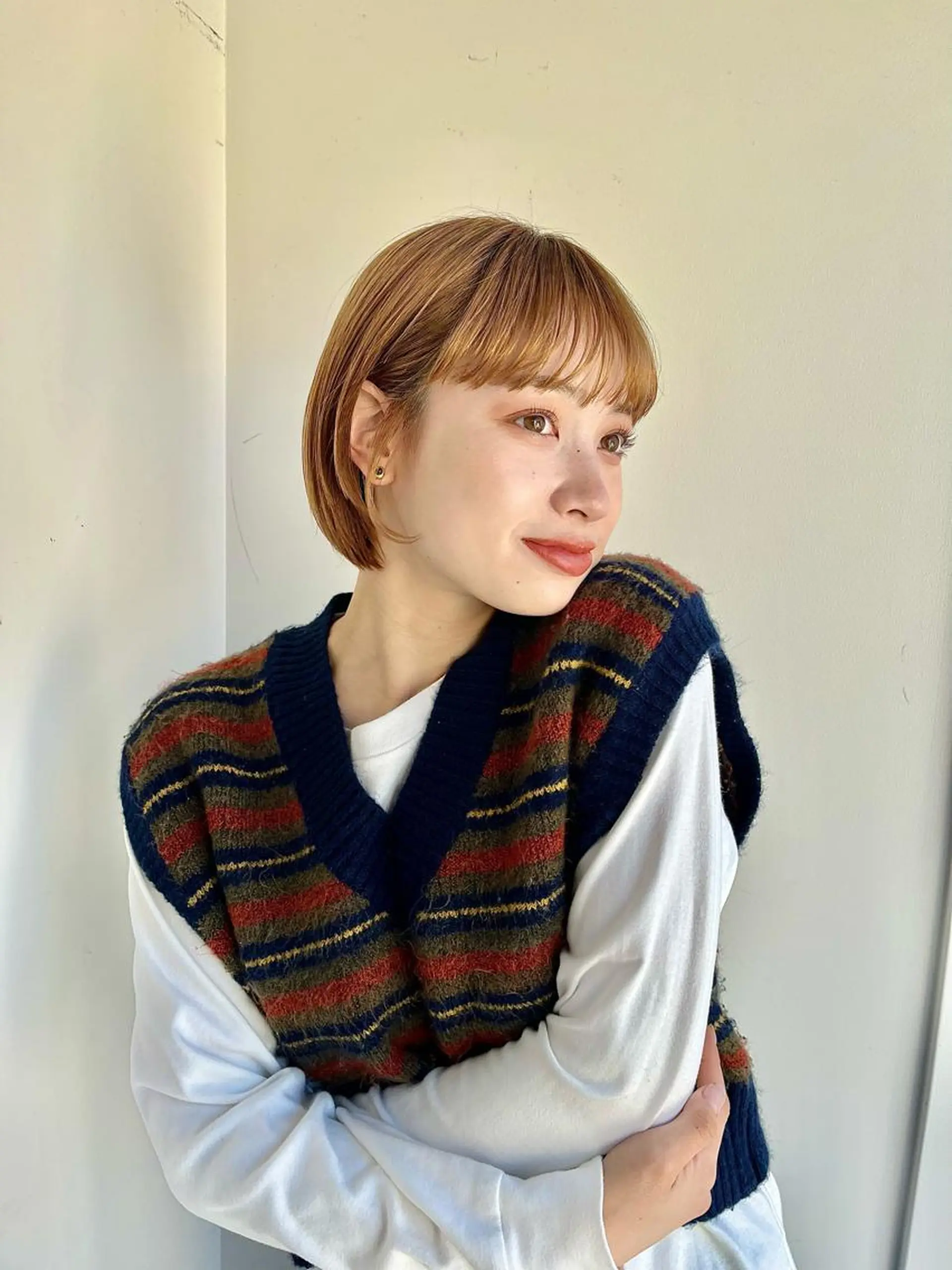 ショート ショートボブ 丸みショート ボブ ショートヘア あやめ【顔まわり/レ イヤー/柔らかカラ】のヘアスタイル