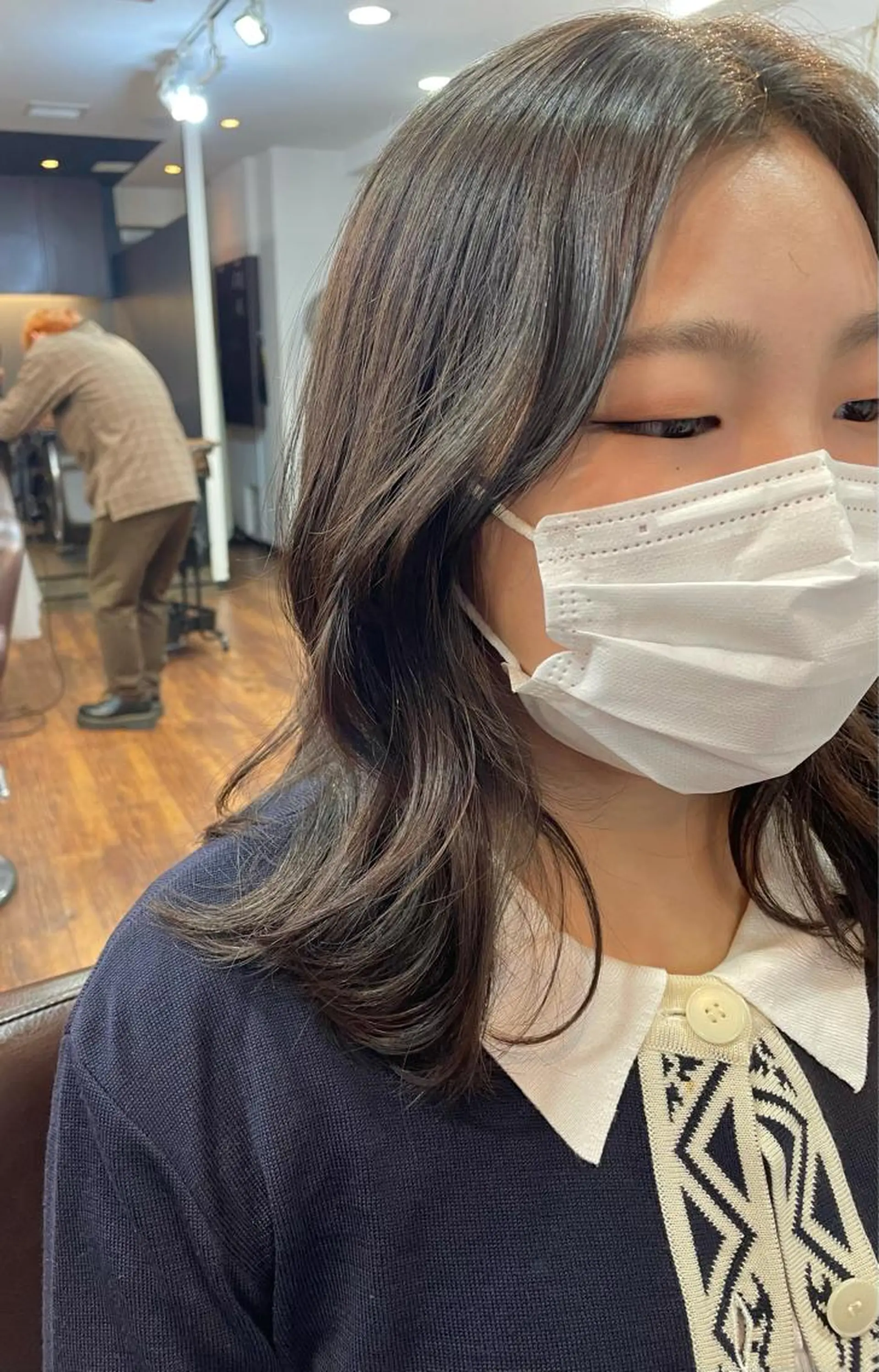 ミディアム 伸ばしかけ 韓国風ヘア レイヤーカット 【韓国ヘア×透明感 カラー】笹谷 莉未のヘアスタイル