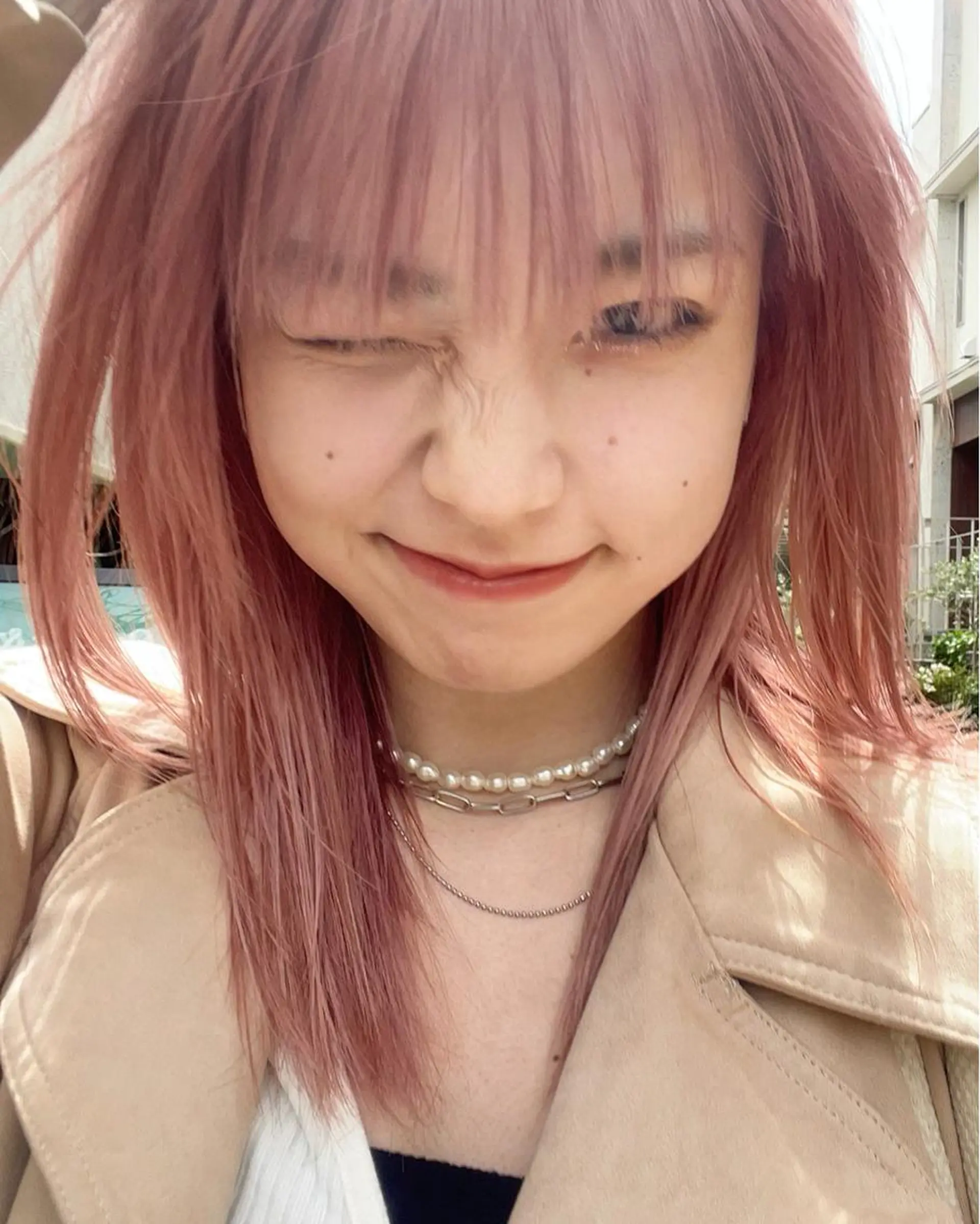 ロング カラー ヘアアレンジ ピンクカラー 【柔らか透明感✨/ 似合せ前髪】大石葉月のヘアスタイル