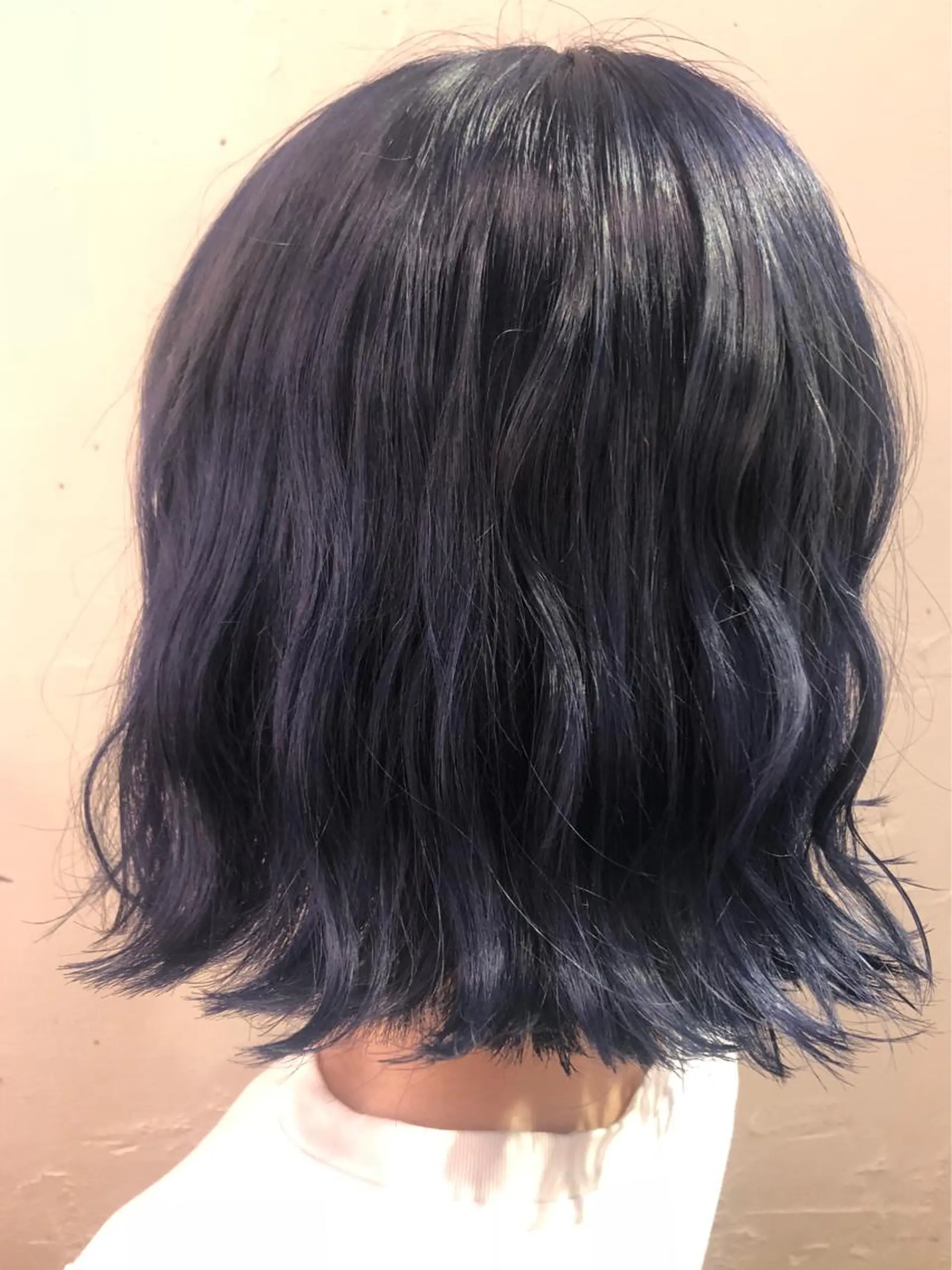 ミディアム カラー アッシュ 黒髪 ブルーカラー ブルーブラック インナーカラー🫶 オタク美容師 山本のヘアスタイル