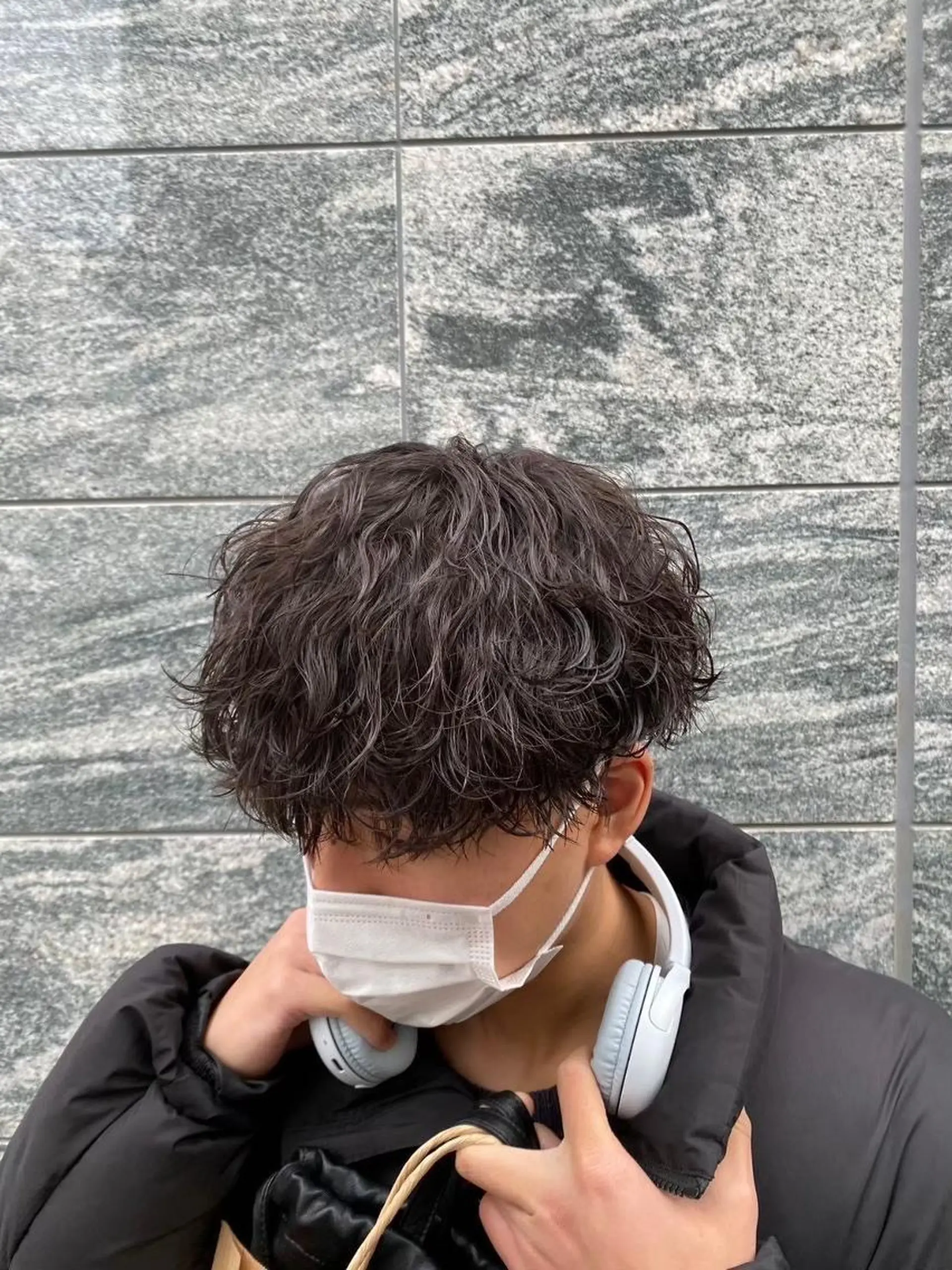 ミディアム パーマ メンズ カット ヘアカラー パーマ 🔥メンズ特化🔥 藍斗のヘアスタイル