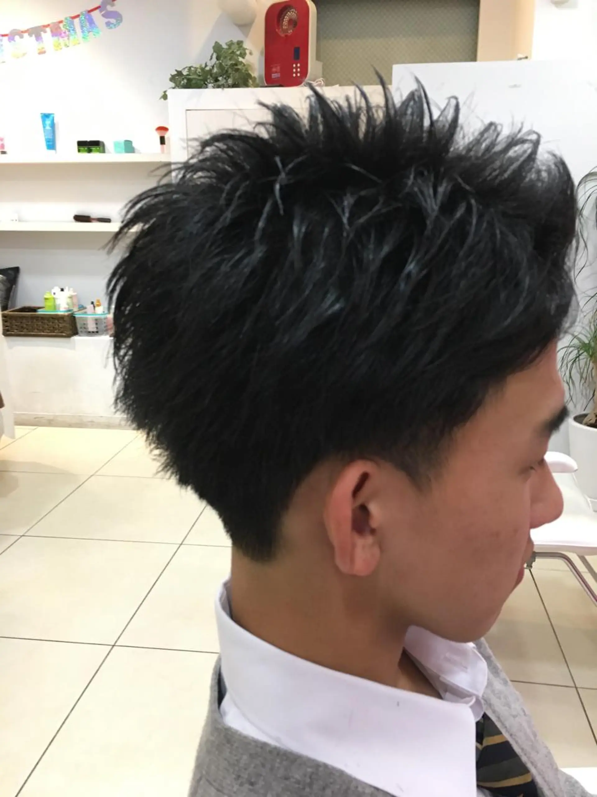 ショート メンズ 髪質改善× ハイライト溝江のヘアスタイル