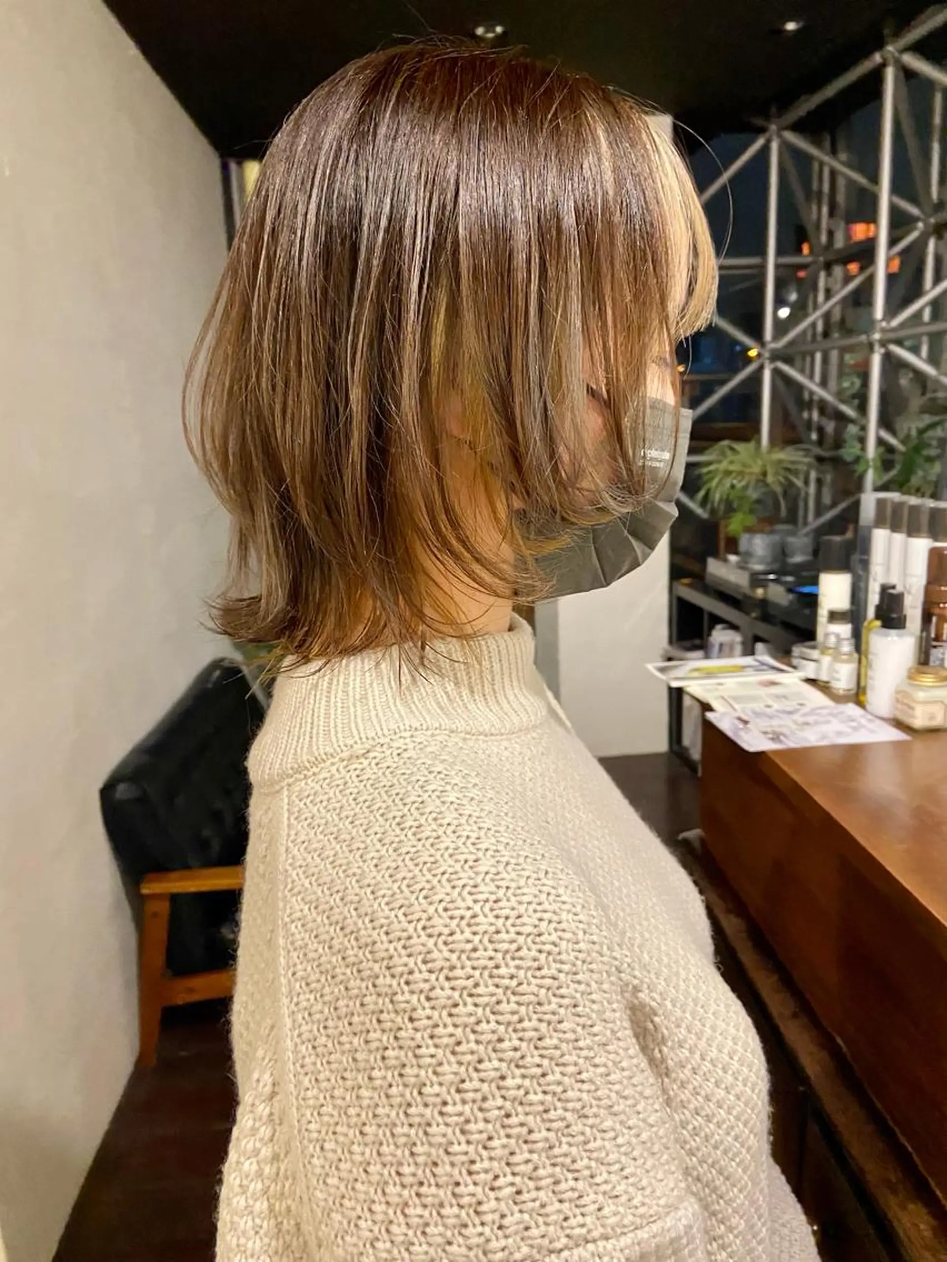 ミディアム カット ヘアカラー トリートメント aW HAIRカンノ カナエのヘアスタイル