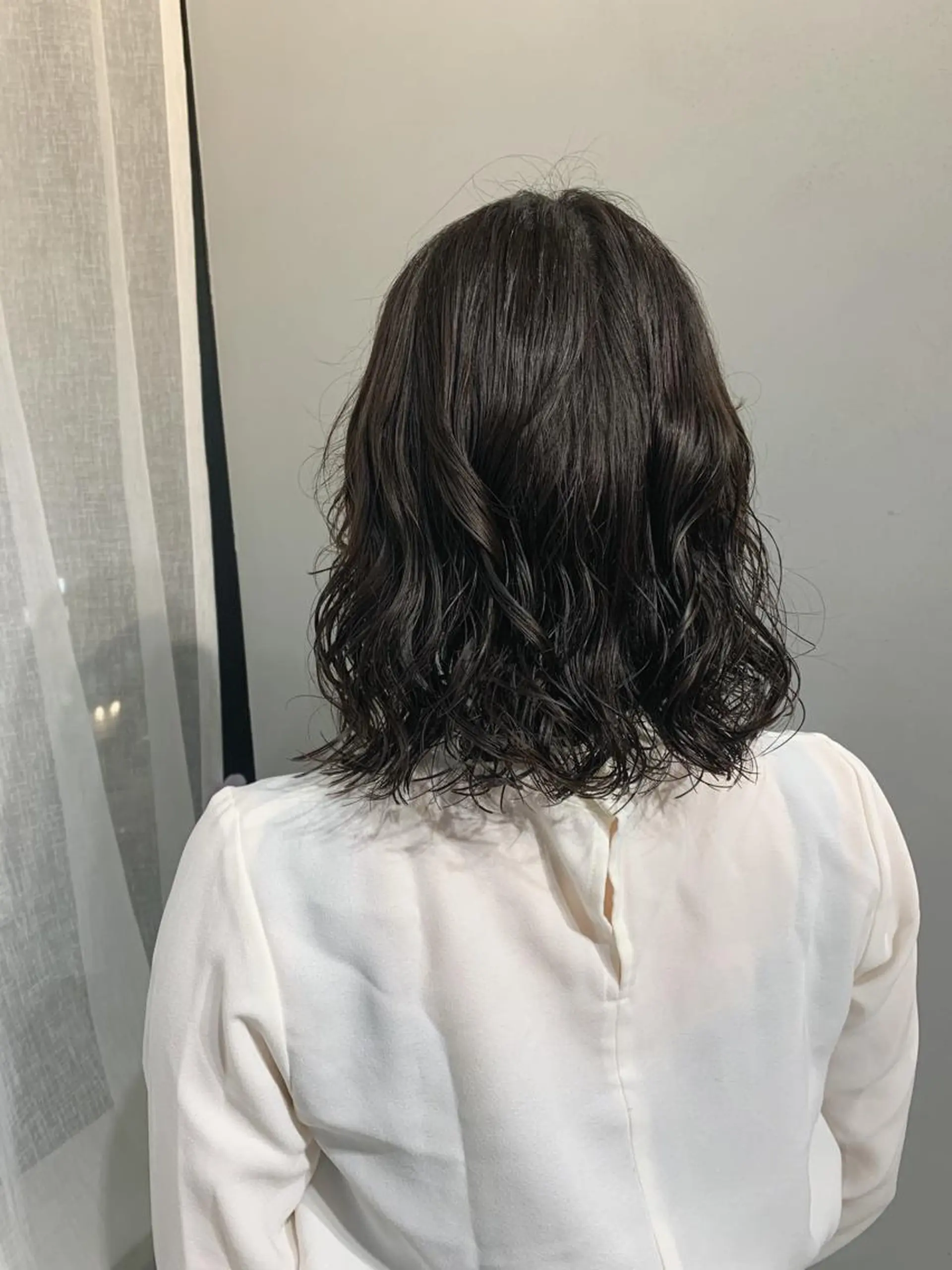 セミロング パーマ ボブパーマコテ巻き風 パーマNo1深江秀平のヘアスタイル