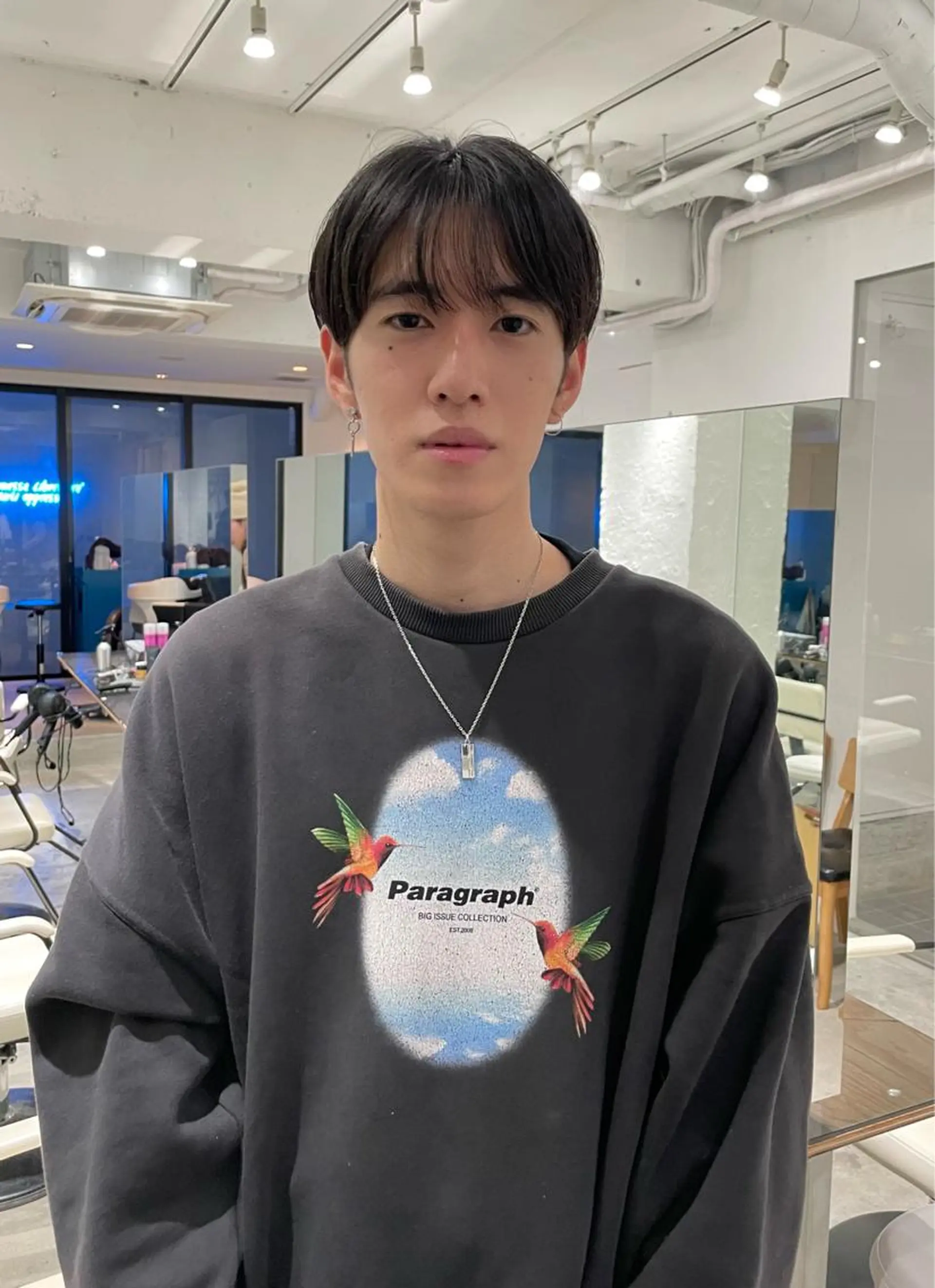 ショート カラー パーマ メンズ メンズバレイヤージュ メンズブリーチ センターパート フェードカット メンズハイライト スパイラルパーマ 🌐hina⭐️のヘアスタイル