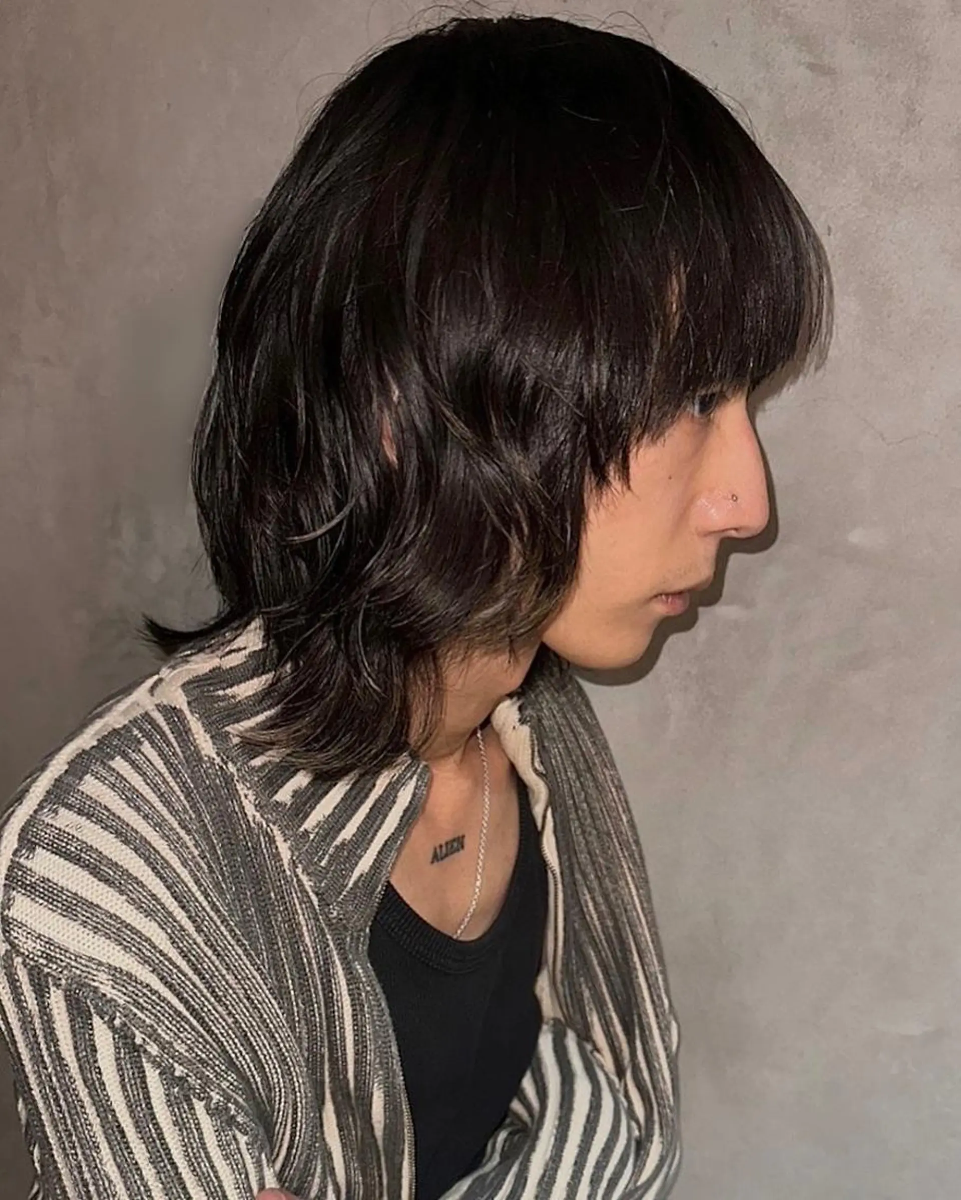 ミディアム メンズ レイヤーカット 國井 廉のヘアスタイル