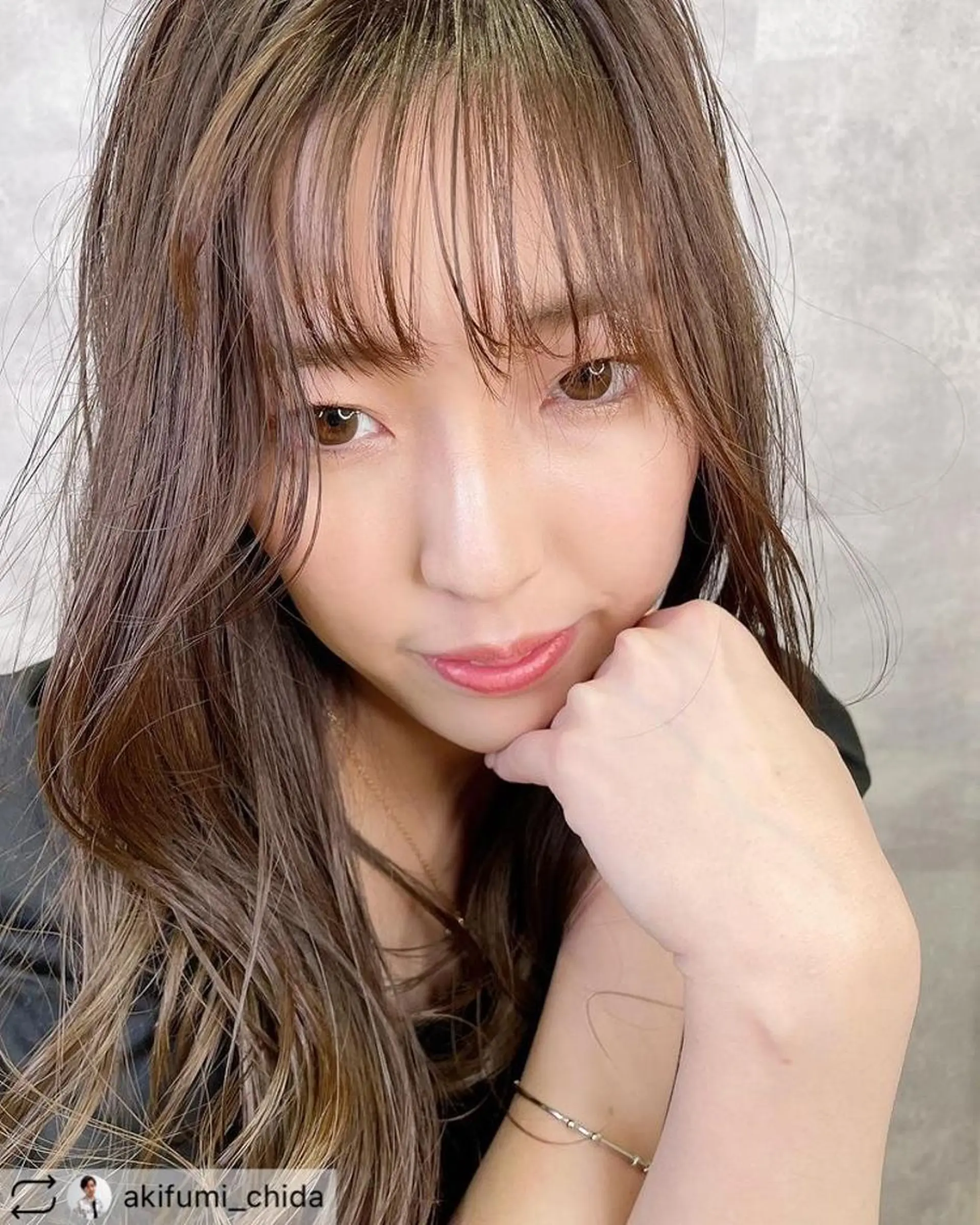 セミロング カット ヘアカラー チダアキフミ Ash大森のヘアスタイル