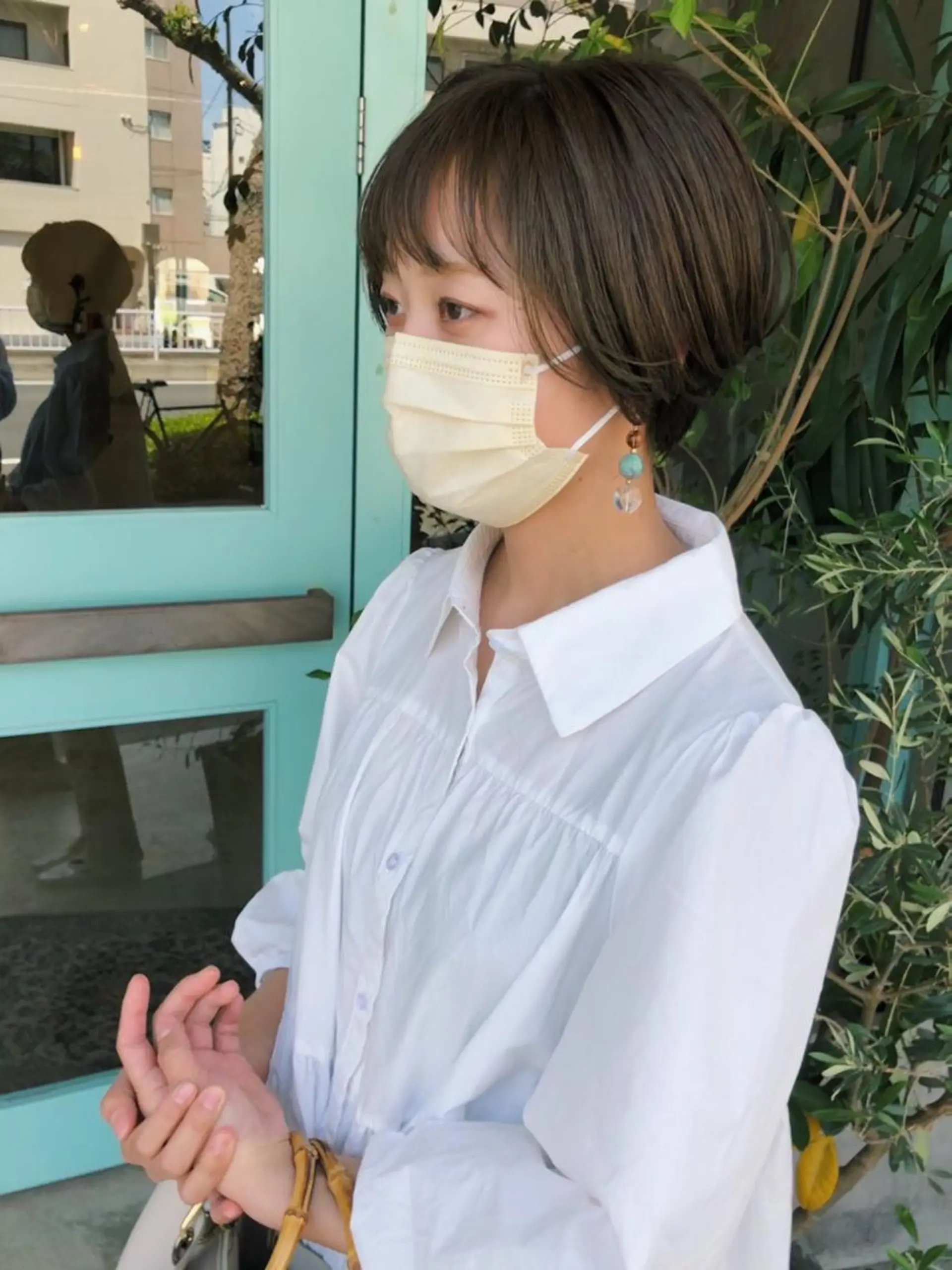 ショート カラー パーマ/レイヤー 岩山丈一郎のヘアスタイル