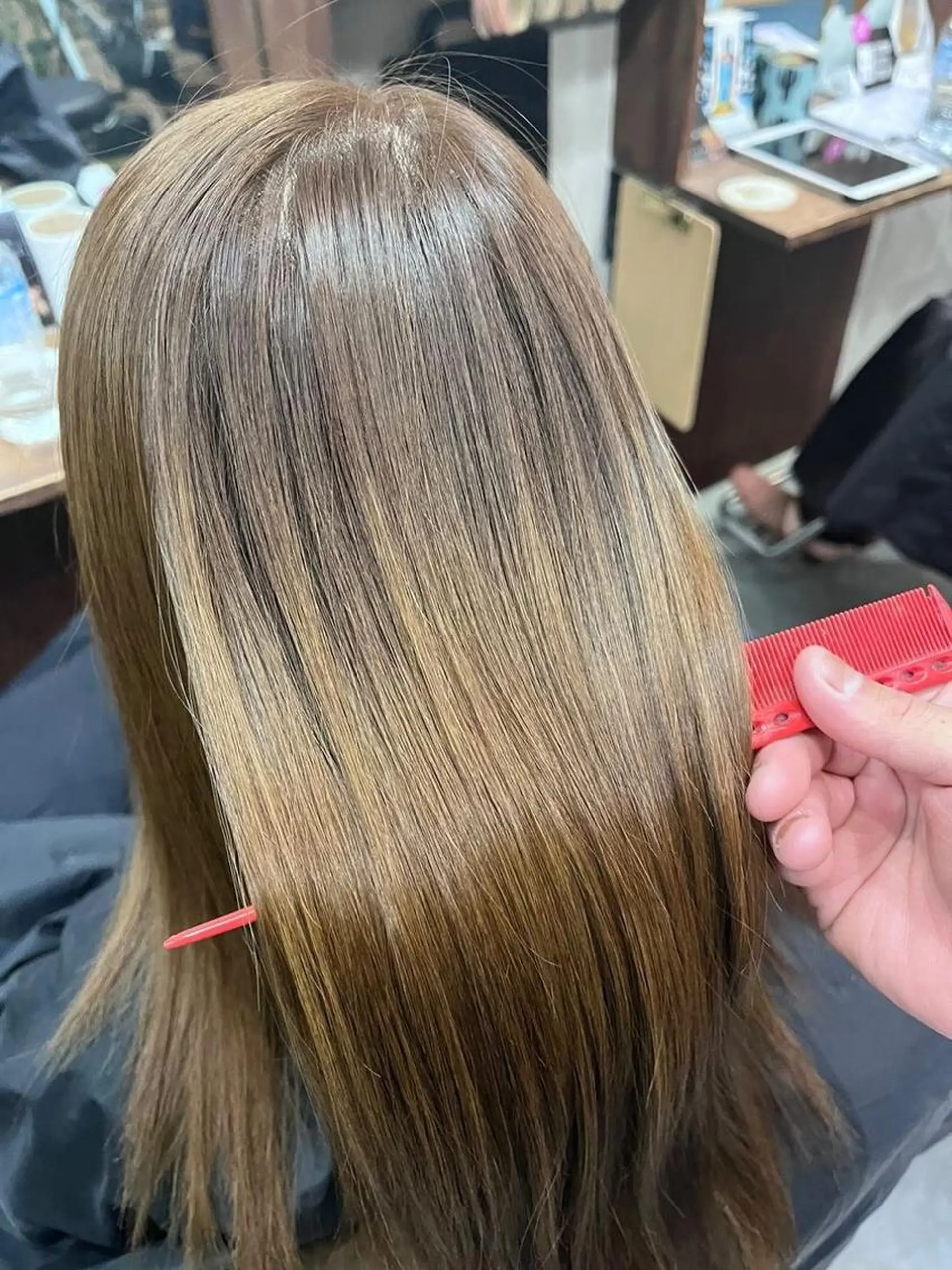 ミディアム カラー ヘアアレンジ 髪質改善 alpha. カラーエクステ下妻のヘアスタイル