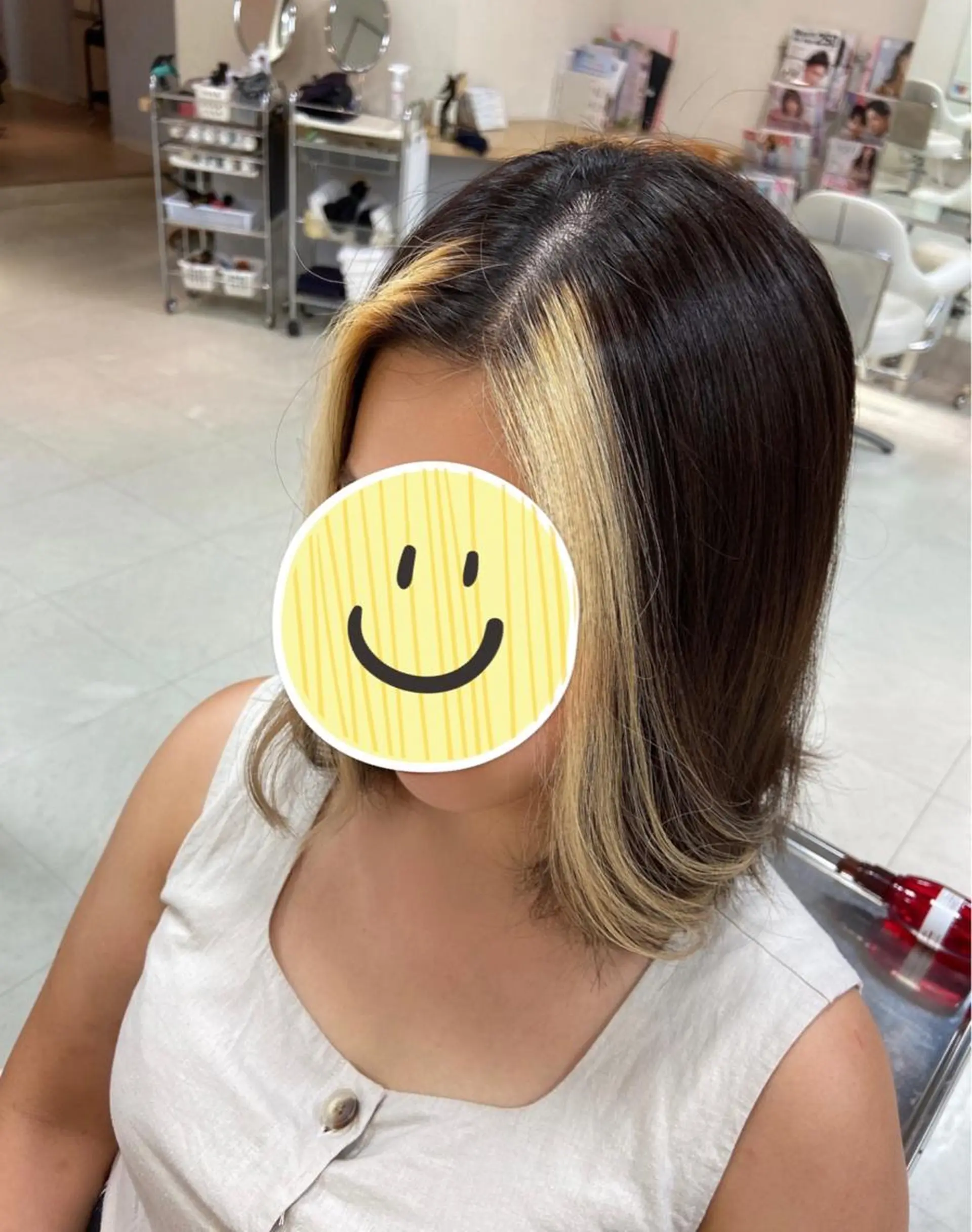 ミディアム カラー ミストバング  フェイスフレーミング ヘアカラー 菊地 美憂のヘアスタイル