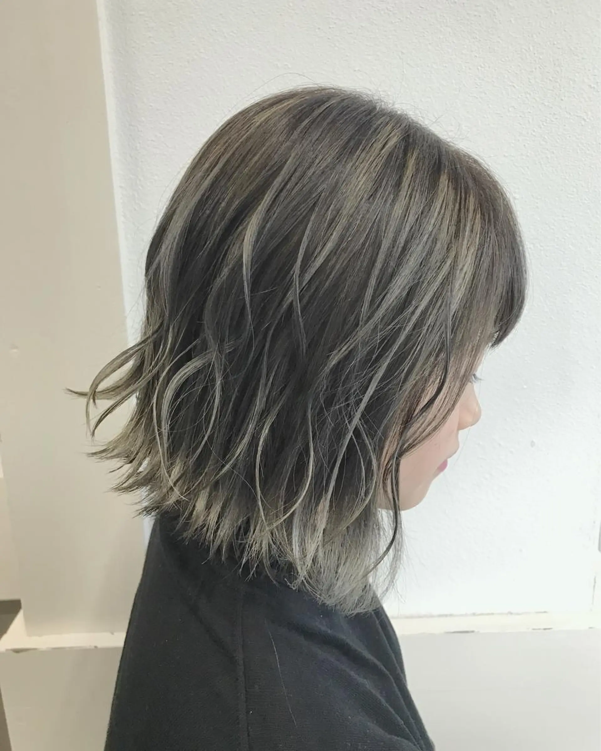 ショート カラー ヘアアレンジ グレージュ ハイライトカラー ハイライト ヘアカラー トリートメント GiseL天神カラー 髪質改善/ブリーチのヘアスタイル
