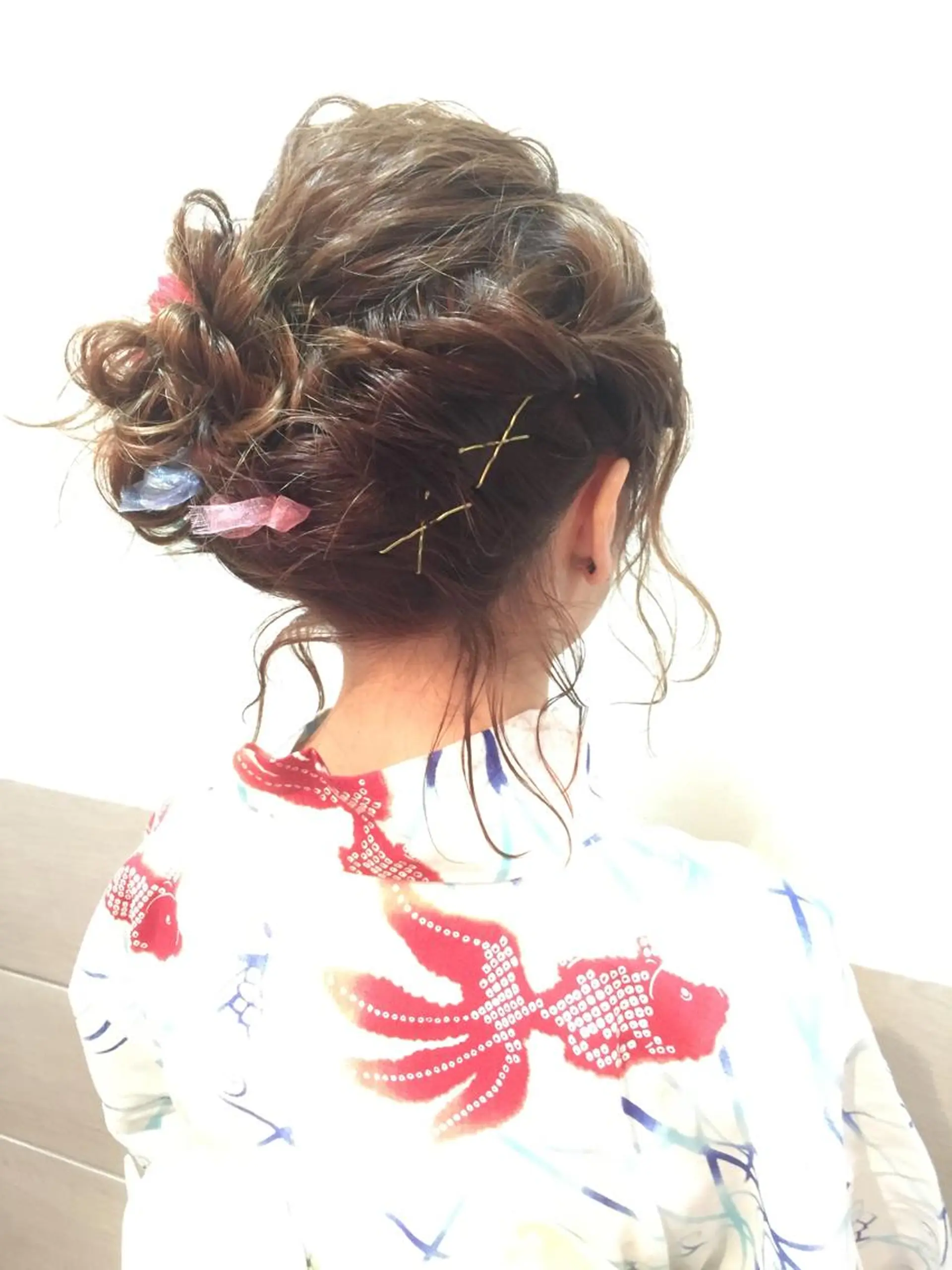 セミロング カラー パーマ ヘアアレンジ おくれ毛 可愛いを作る神 ナオヒロのヘアスタイル