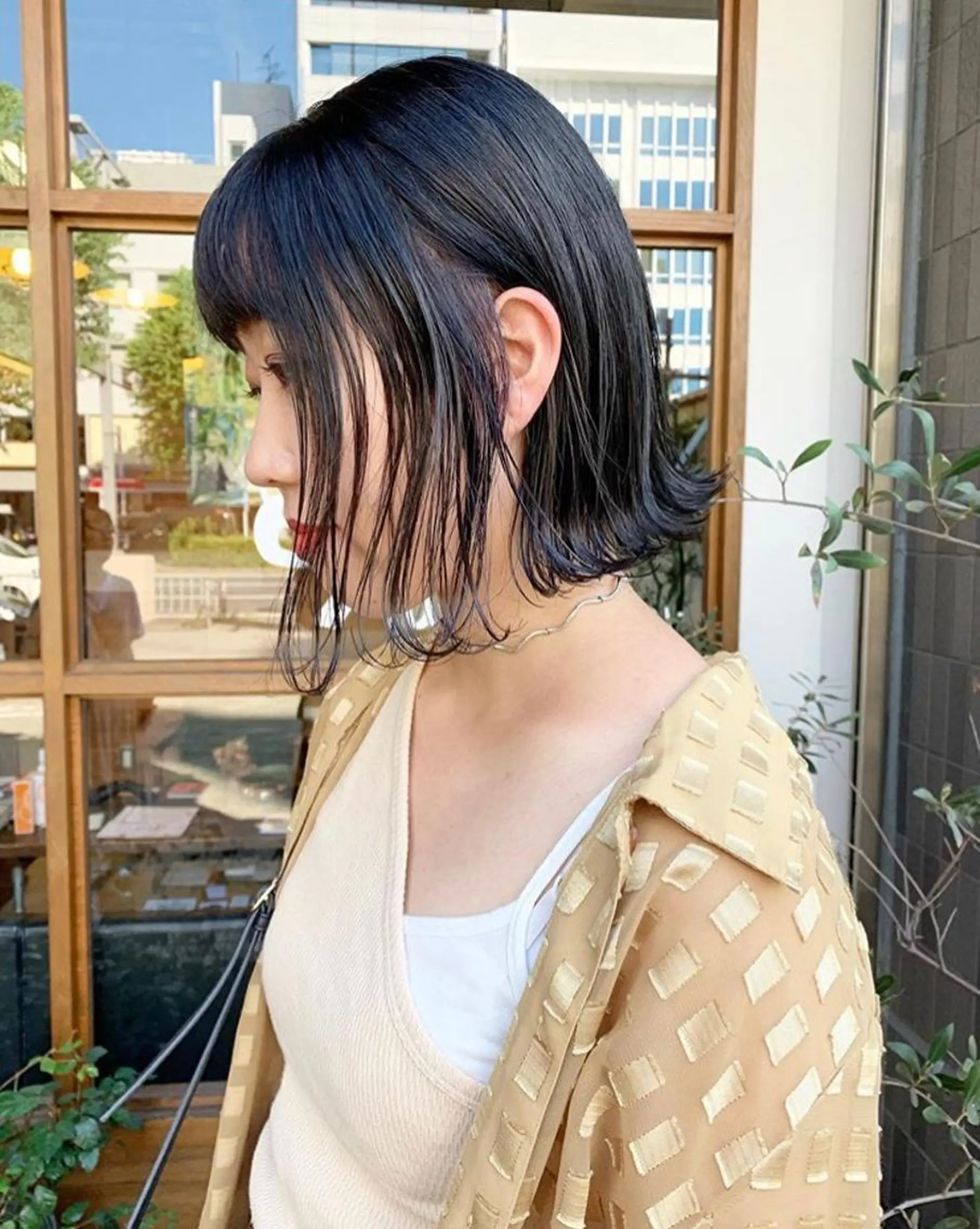 ミディアム カラー カット クロスパーマ× 透明感カラー✂︎のヘアスタイル