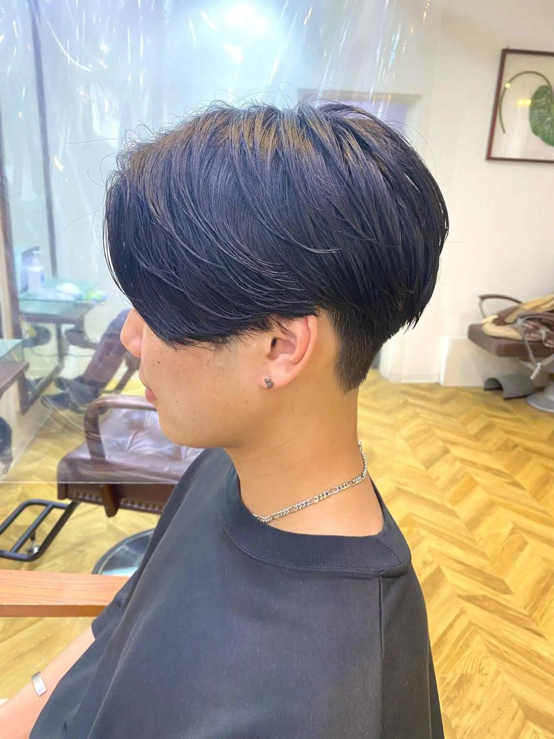 ショート メンズ カット パーマ 柏のセンターパート のプロ関口 柊太のヘアスタイル