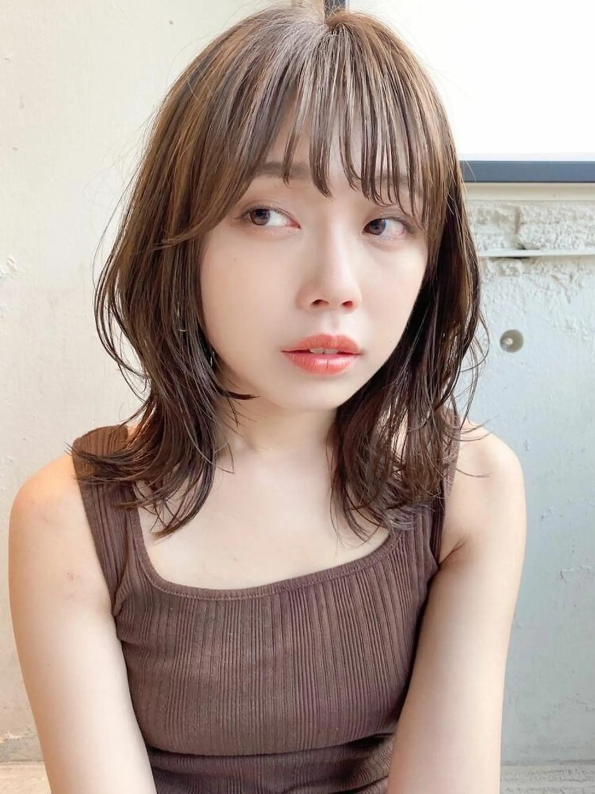 ミディアム カラー カット ヘアカラー 似合わせカット⚪︎ ／フェイスレイヤーのヘアスタイル