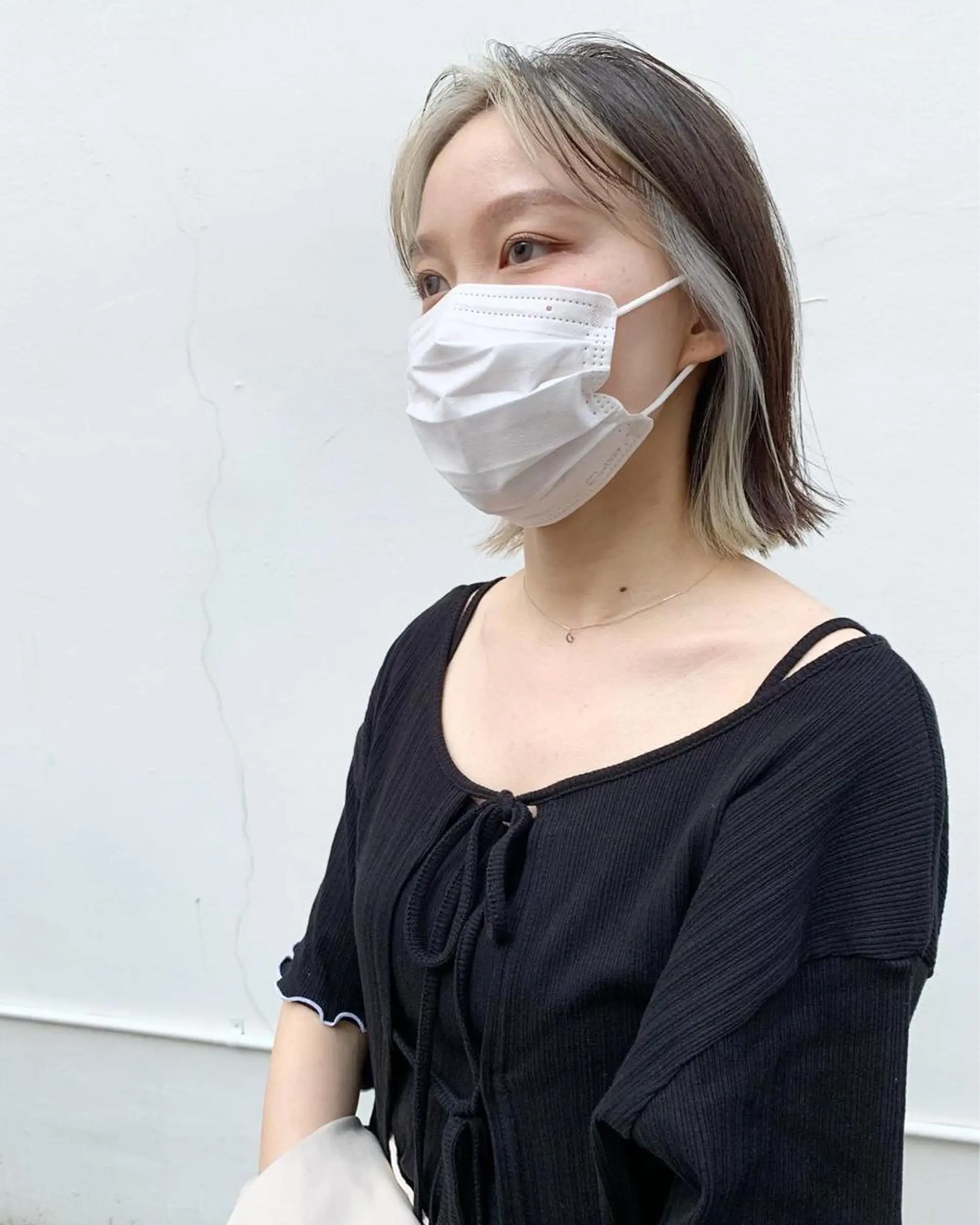 ミディアム カラー ミストバング  フェイスフレーミング tension 【テンション】のヘアスタイル