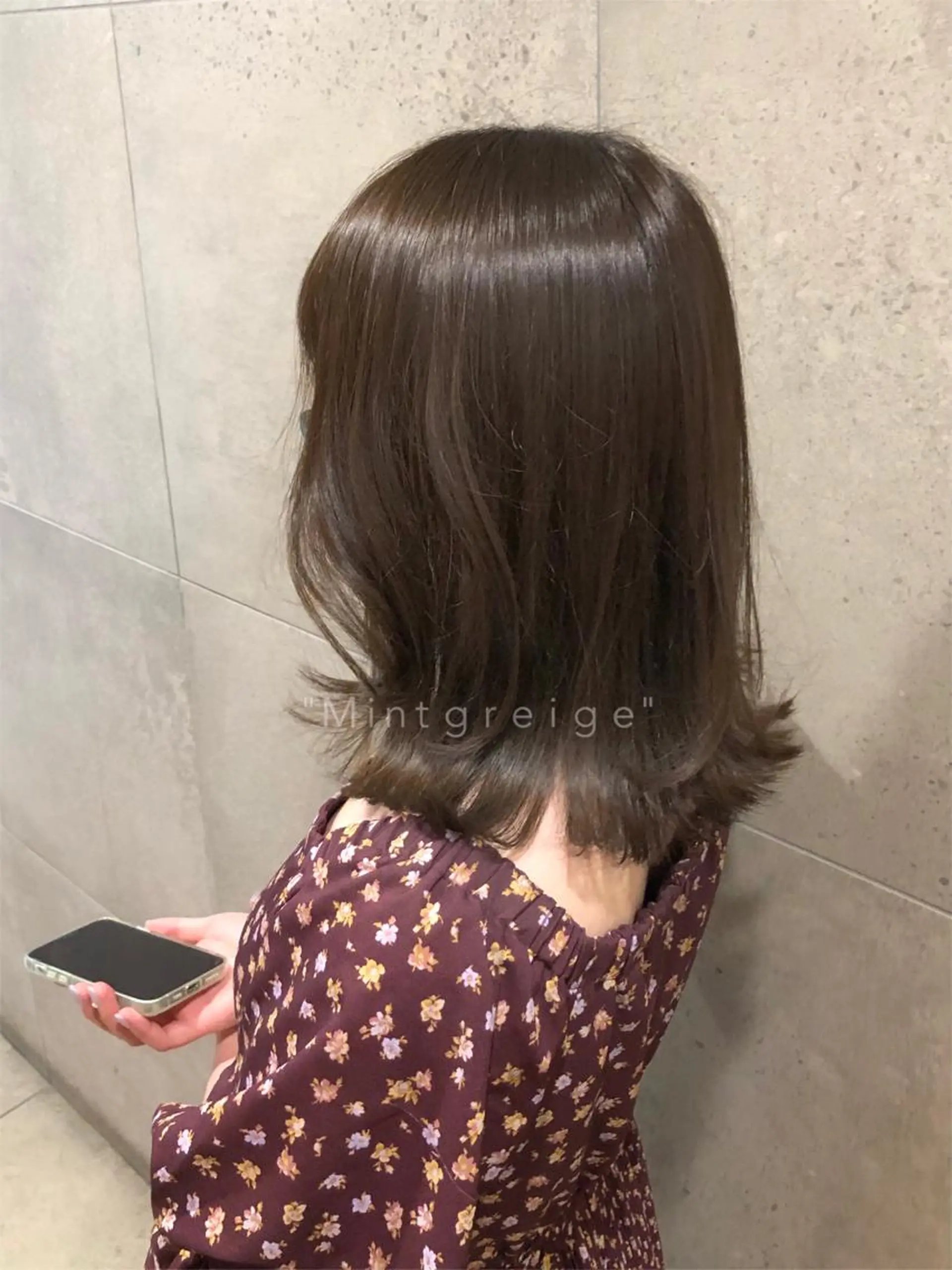 ミディアム カラー グレージュ ミント ヘアカラー トリートメント 山中 優 🎨大人艶colorのヘアスタイル