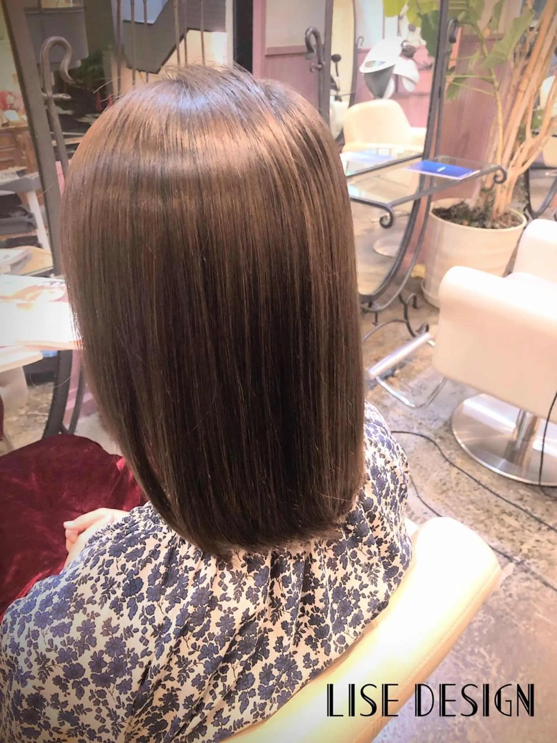 ミディアム カラー パーマ ヘアアレンジ ヘアカラー ヘアセット 表参道Lise おおいしおりのヘアスタイル