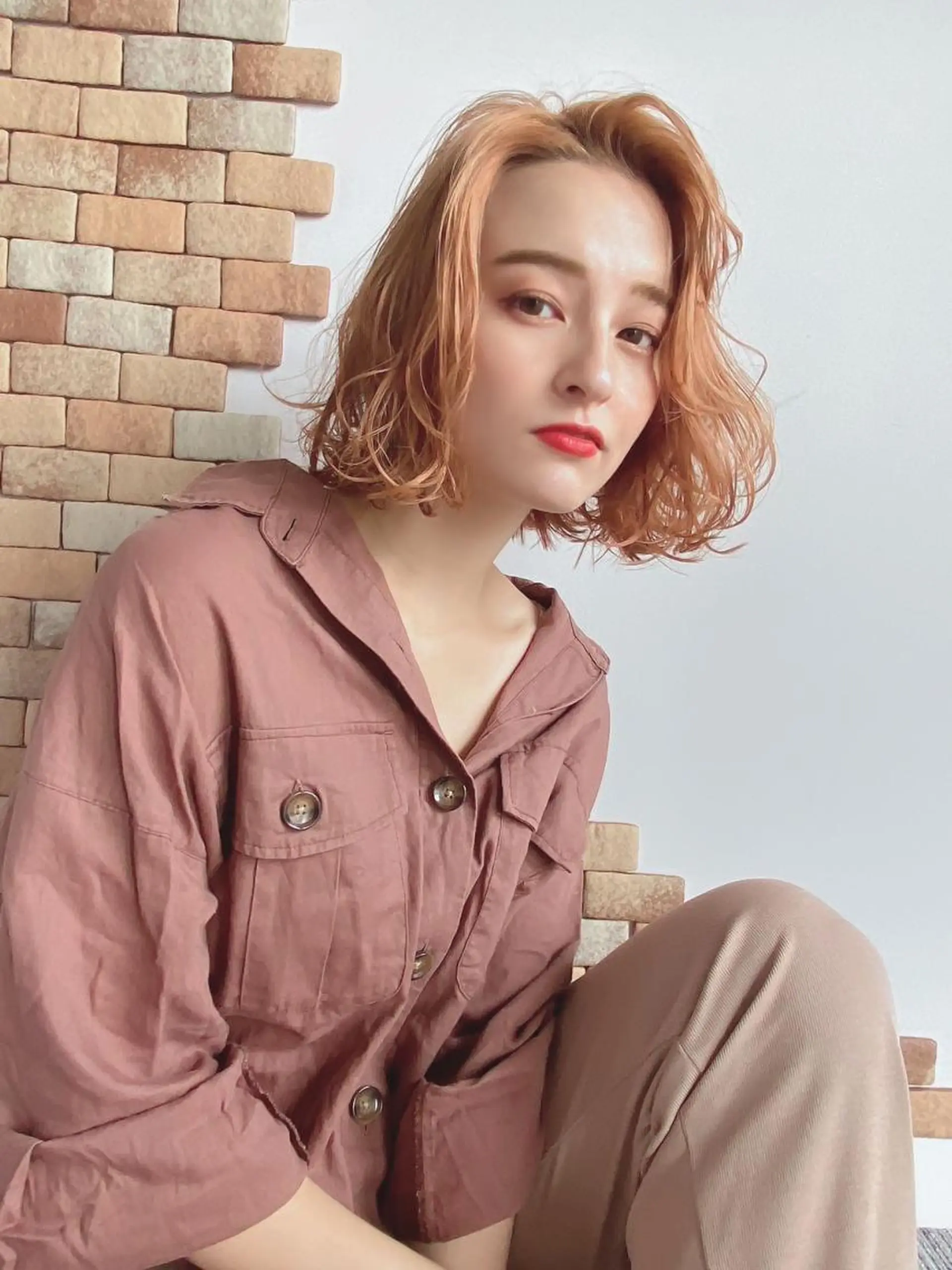 セミロング カラー ブリーチ ケアブリーチ イルミナカラー ピンクカラー バイオレットカラー 梅田茶屋町 Yutaのヘアスタイル