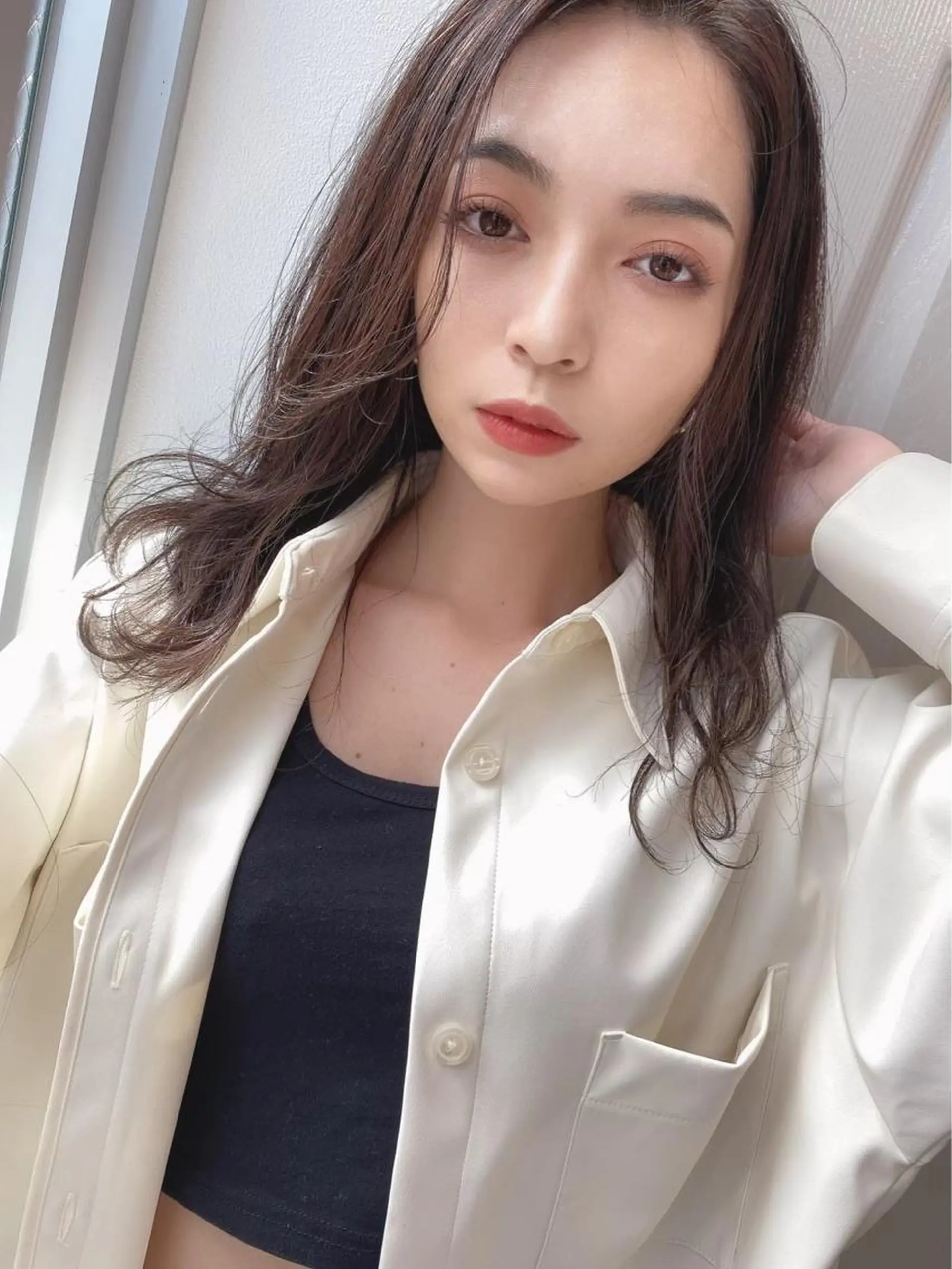 セミロング レイヤーカット・ 縮毛矯正 星野のヘアスタイル