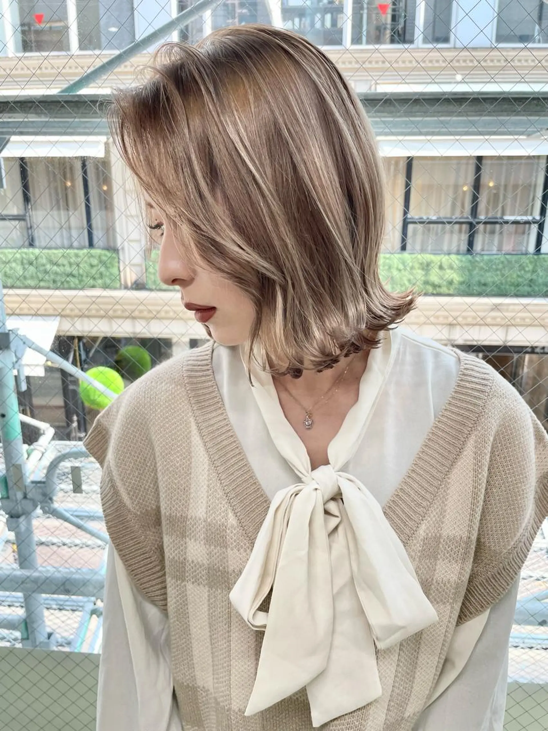 ミディアム カラー ヘアカラー トリートメント 髪質改善will hairdesignのヘアスタイル