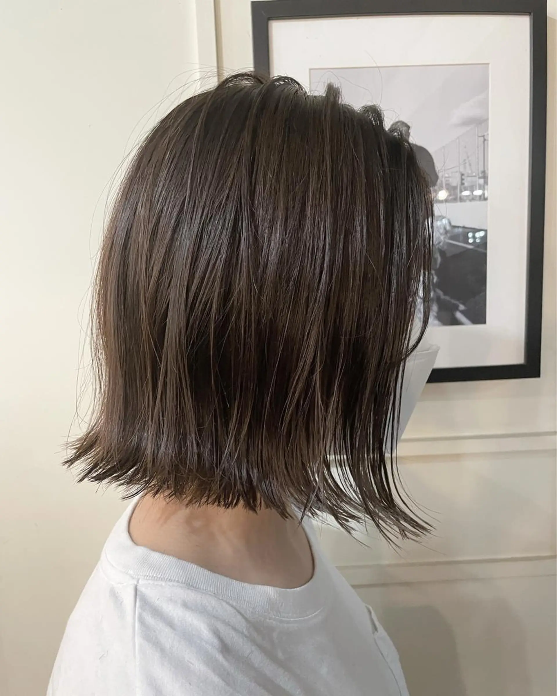 ミディアム カラー ベージュカラー グレージュ 外ハネヘア ナガミネアリサ/ 学芸大学/海外ヘアのヘアスタイル