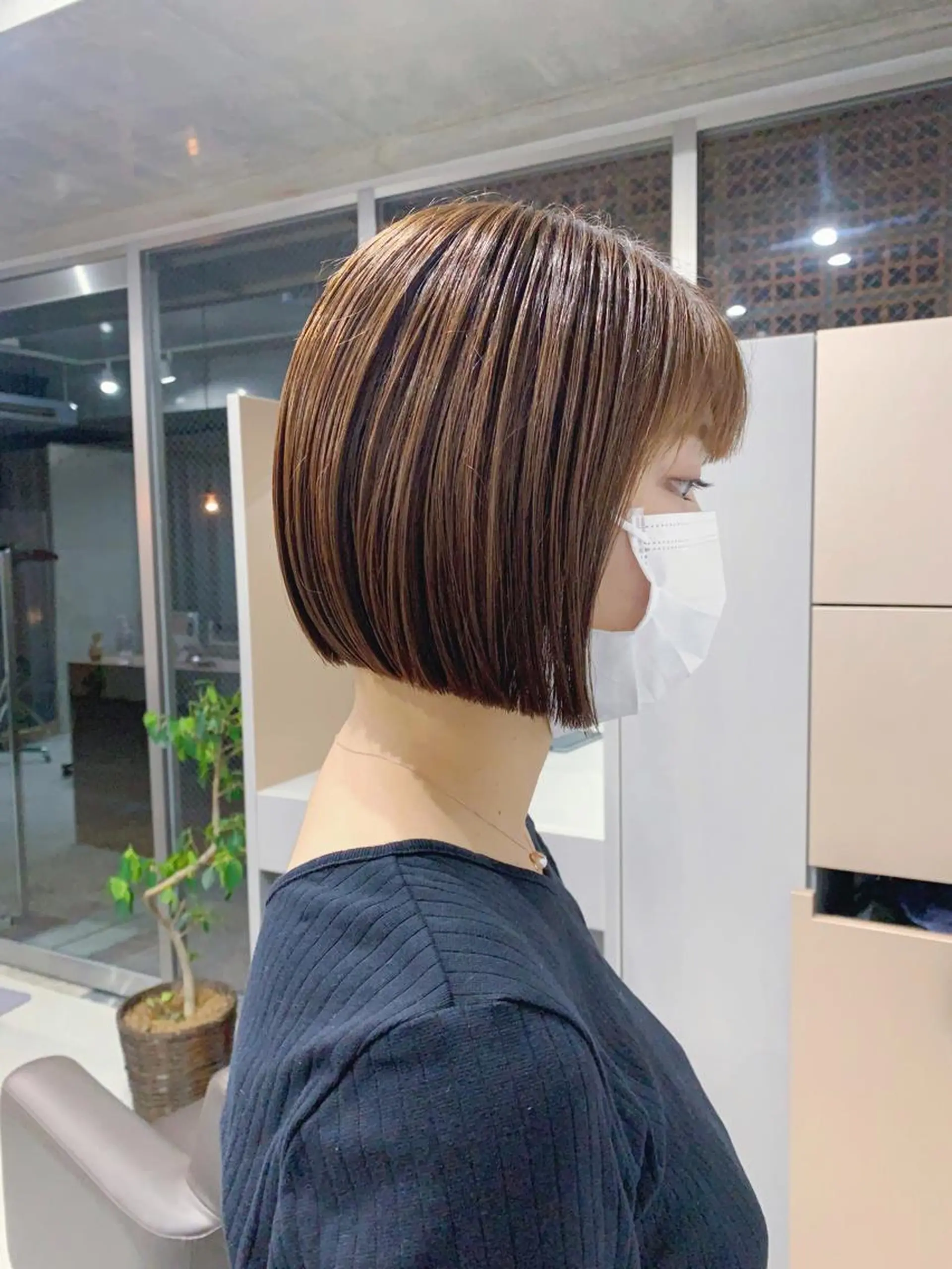 ショート カラー ボブパーマコテ巻き風 パーマNo1深江秀平のヘアスタイル