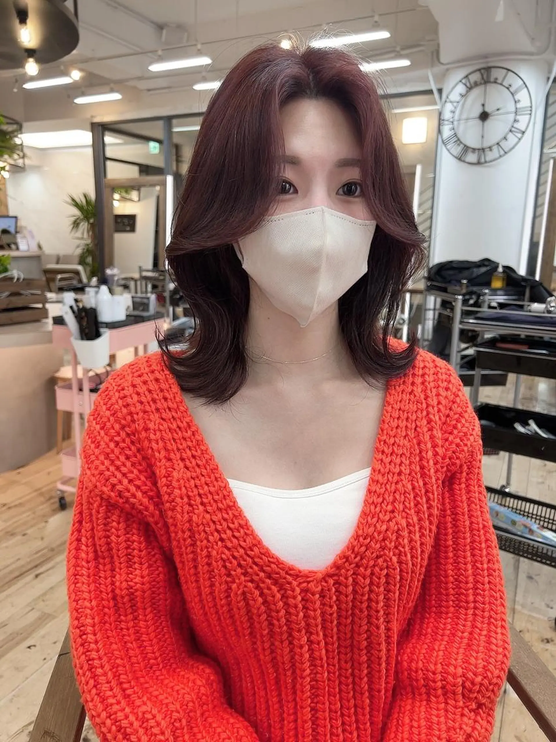 ミディアム 韓国風ヘア レイヤーカット カット ヘアカラー 🩶韓国/似合わせ/ さわ🩶のヘアスタイル