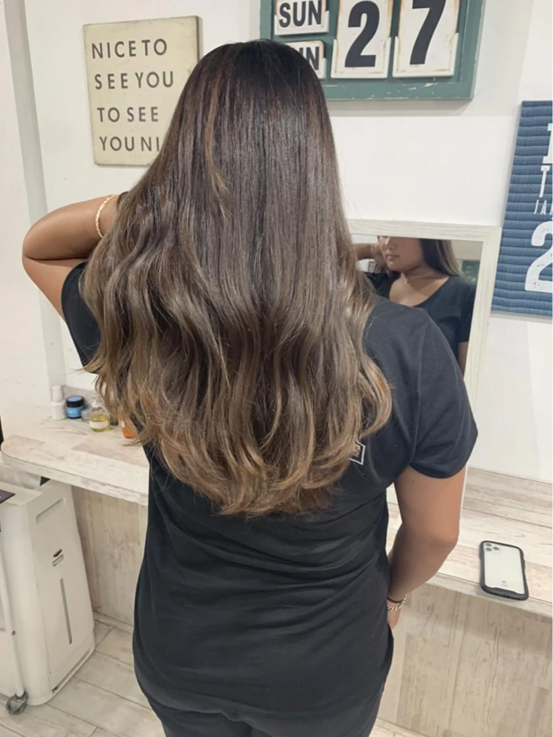 ロング カラー カット ヘアカラー 京都大人女性ショート 徒歩1分/秋山のヘアスタイル