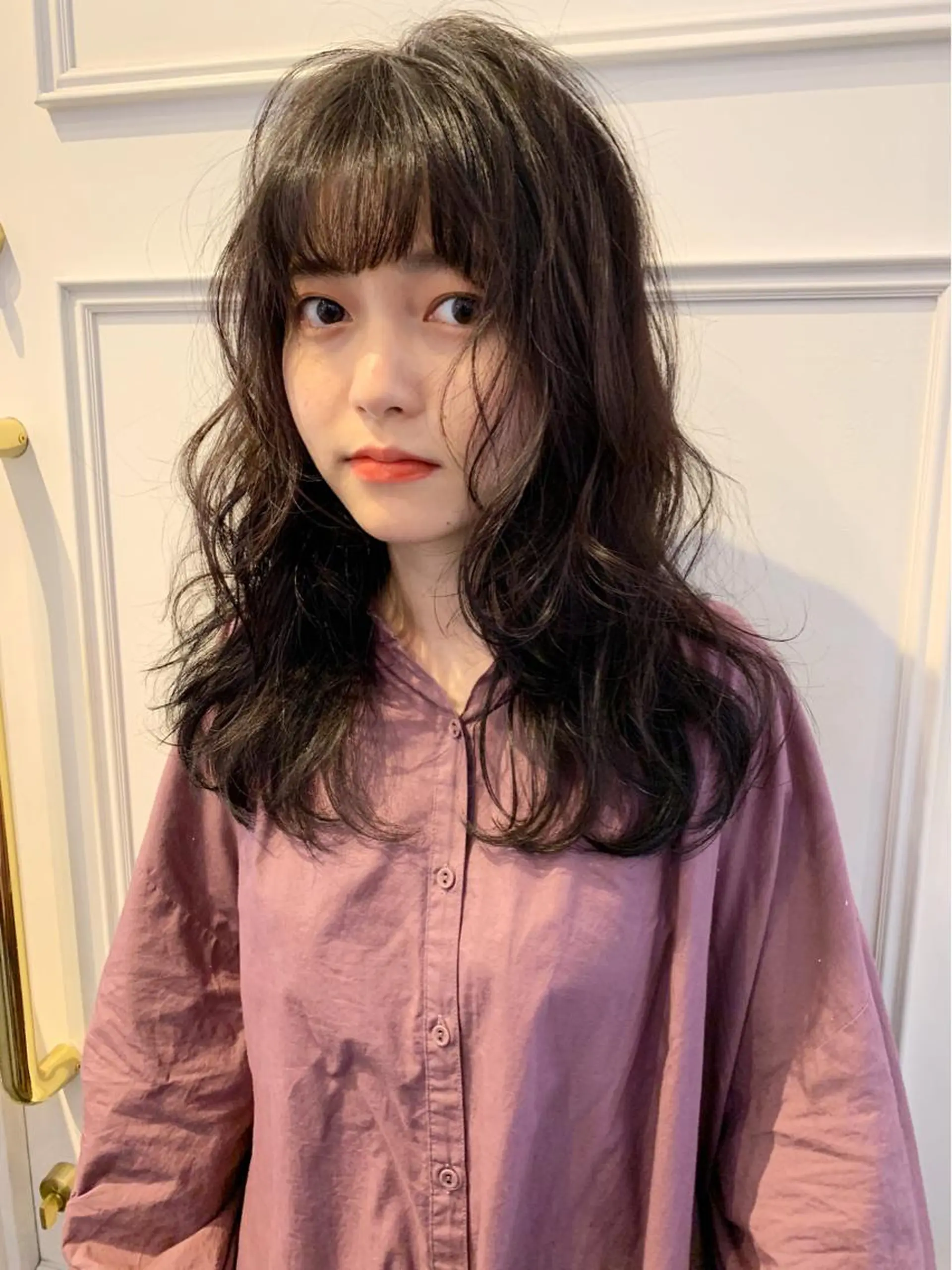 セミロング カラー 安藤 佑衣のヘアスタイル