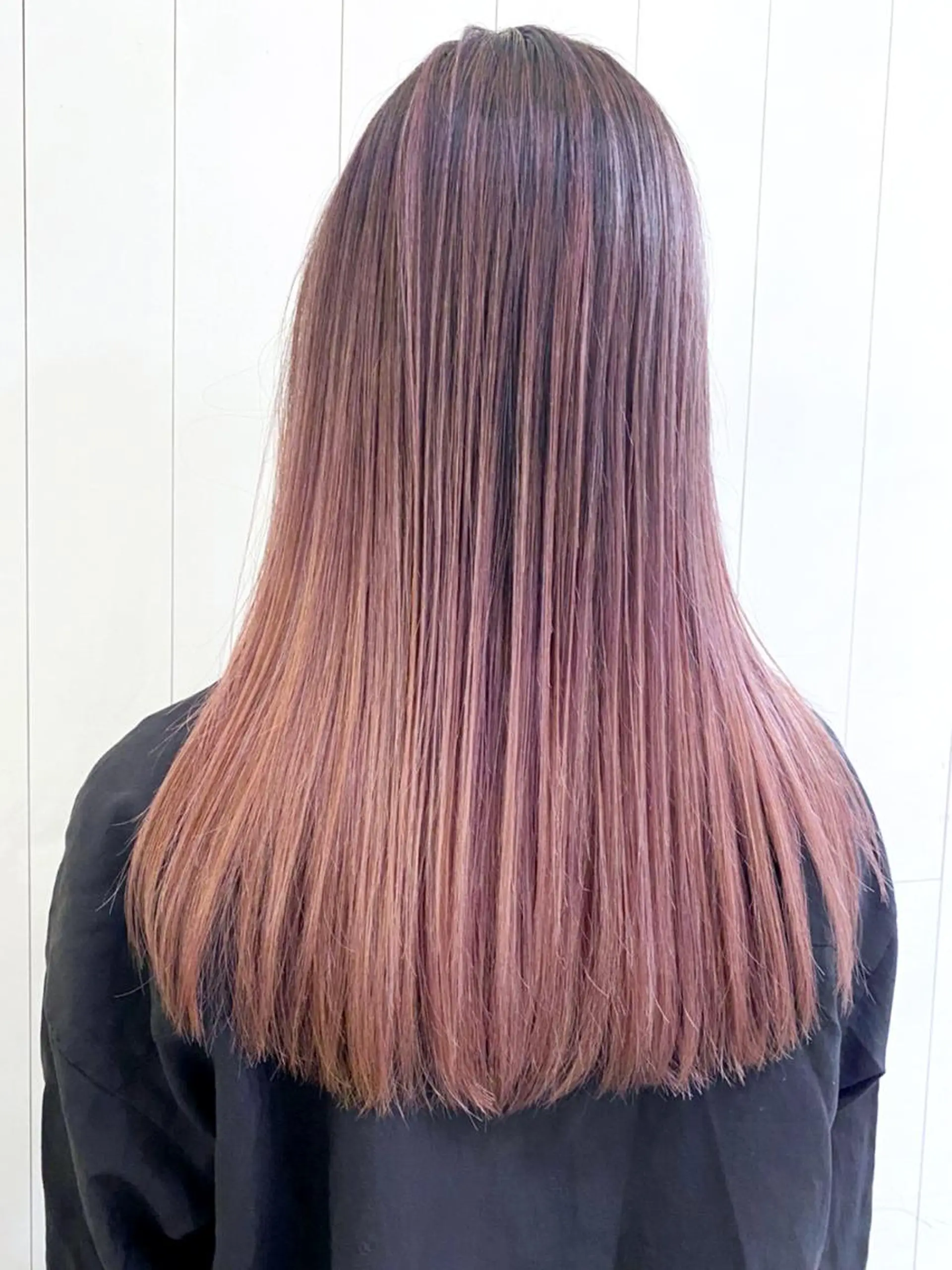 セミロング ヘアアレンジ パーマ カラー バレイヤージュ ピンクカラー レイヤーカット ITbyALBUM 中野店のヘアスタイル