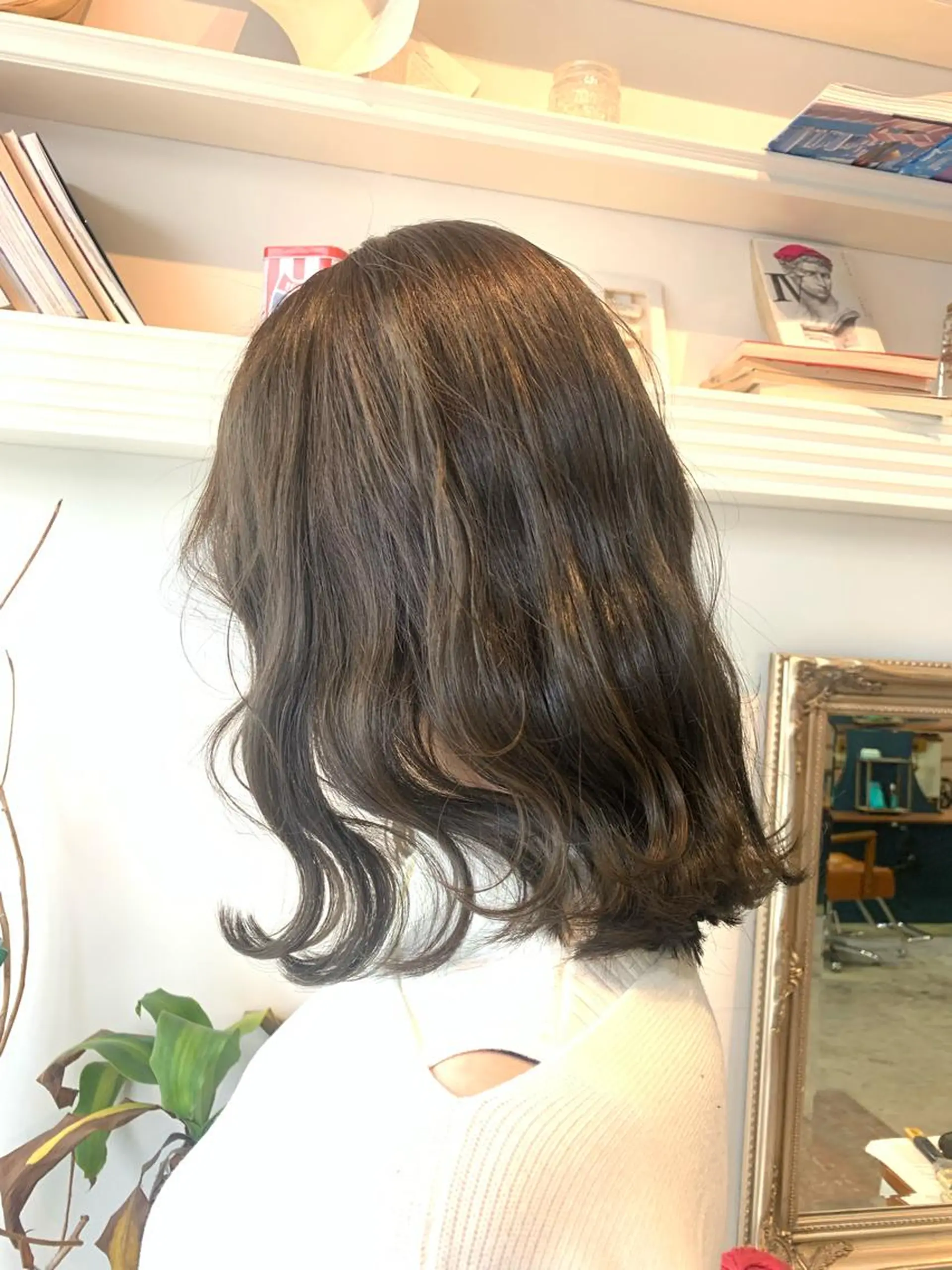 ミディアム カラー ヘアアレンジ ショコラグレージュ グレージュ カット ヘアカラー トリートメント ヘッドスパ ヘアセット 大宮/山口 竣也のヘアスタイル