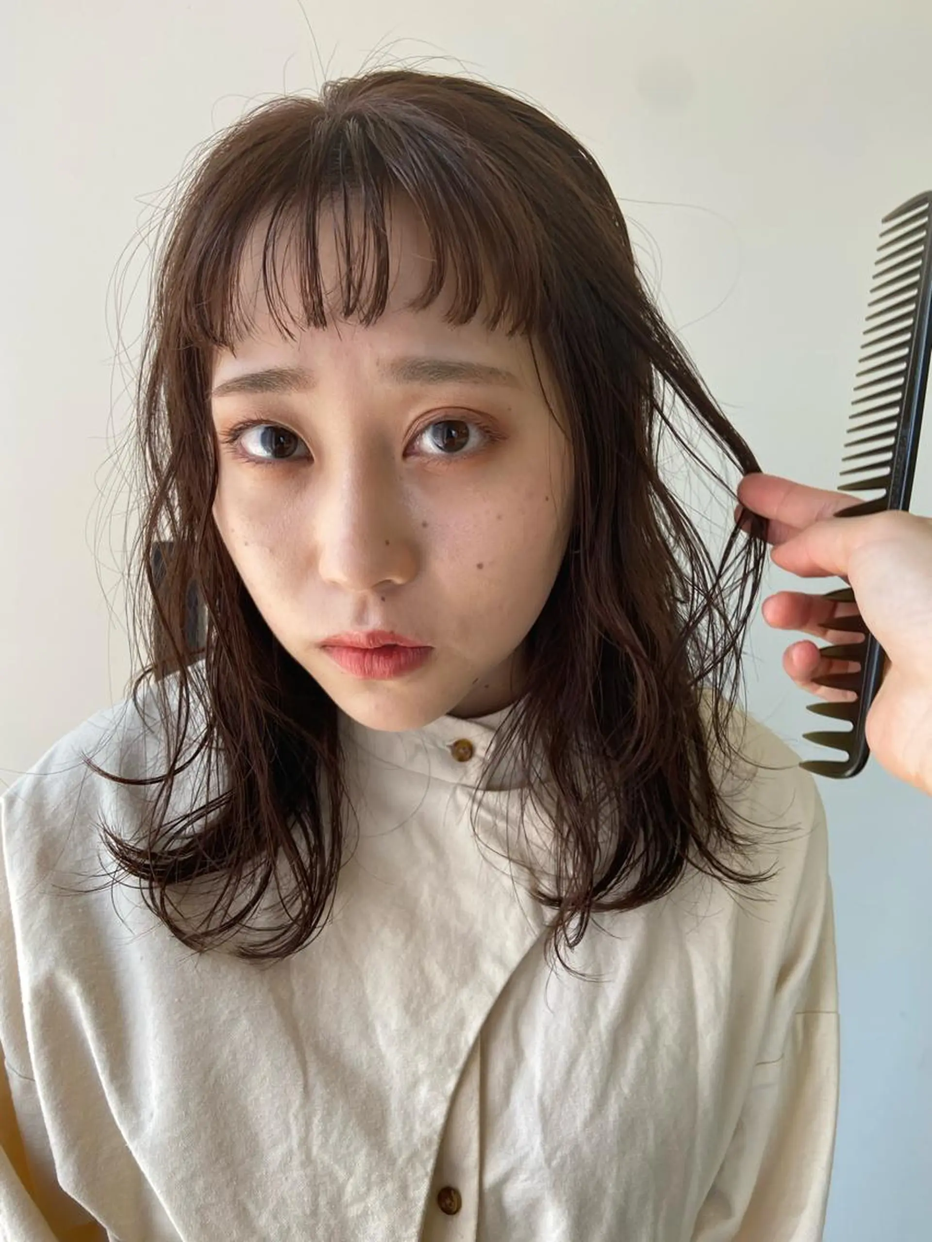 セミロング パーマ オン眉 トリートメント パーマ特化美容師 mikuのヘアスタイル