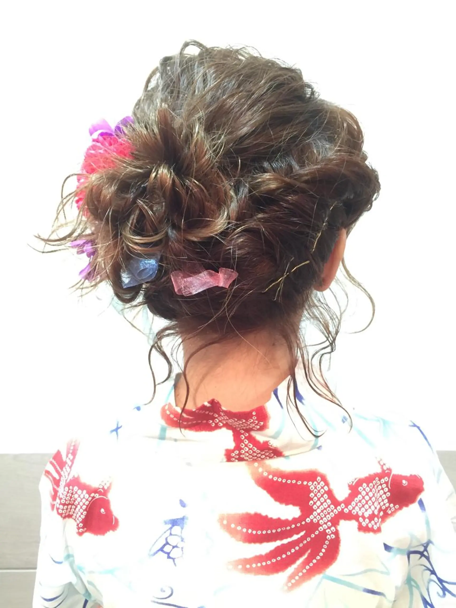 セミロング カラー パーマ ヘアアレンジ おくれ毛 可愛いを作る神 ナオヒロのヘアスタイル