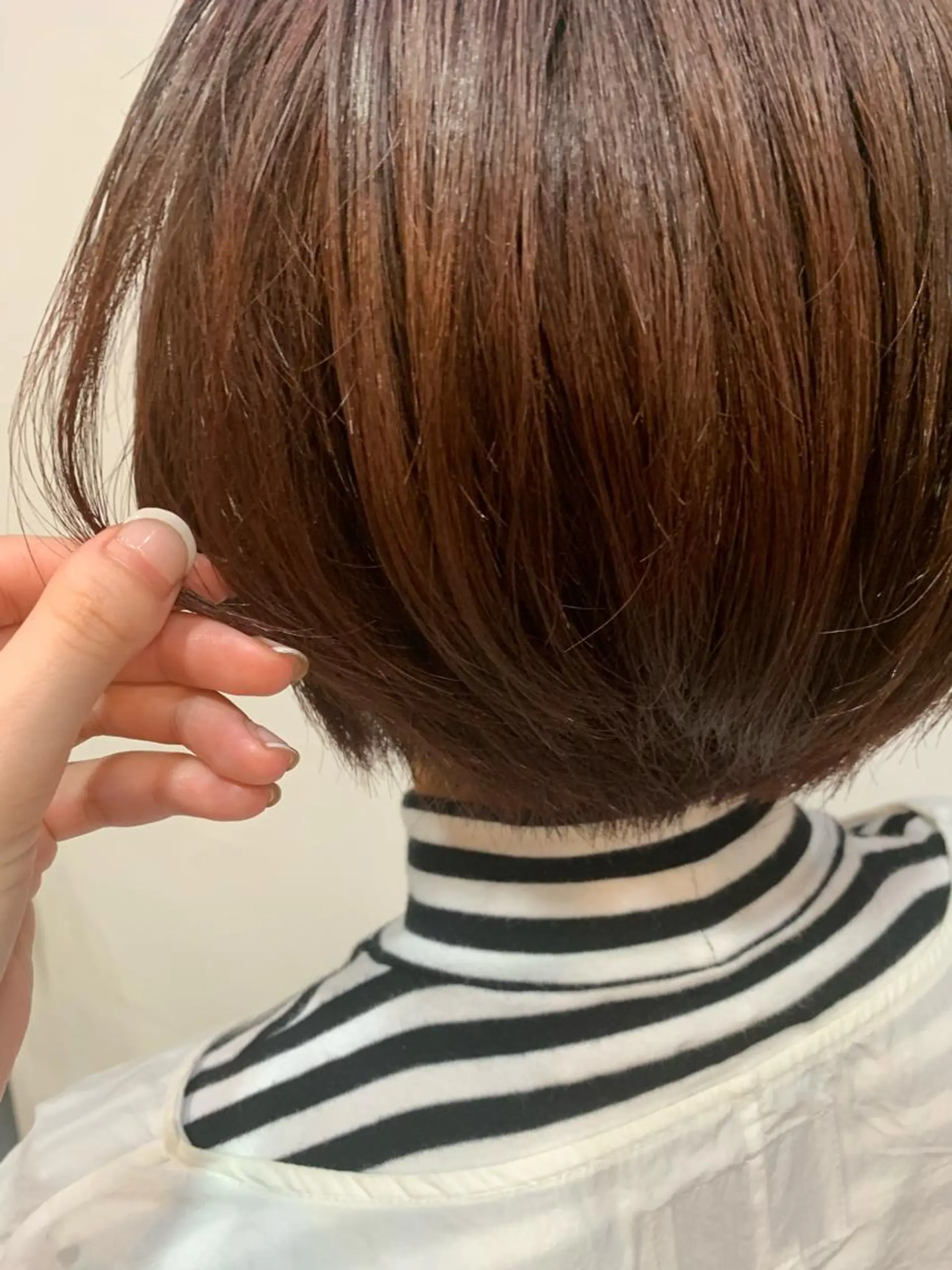 ショート カラー ブラウンカラー レッドカラー レッドブラウン レイヤー/韓国ヘア 杉浦結梨のヘアスタイル